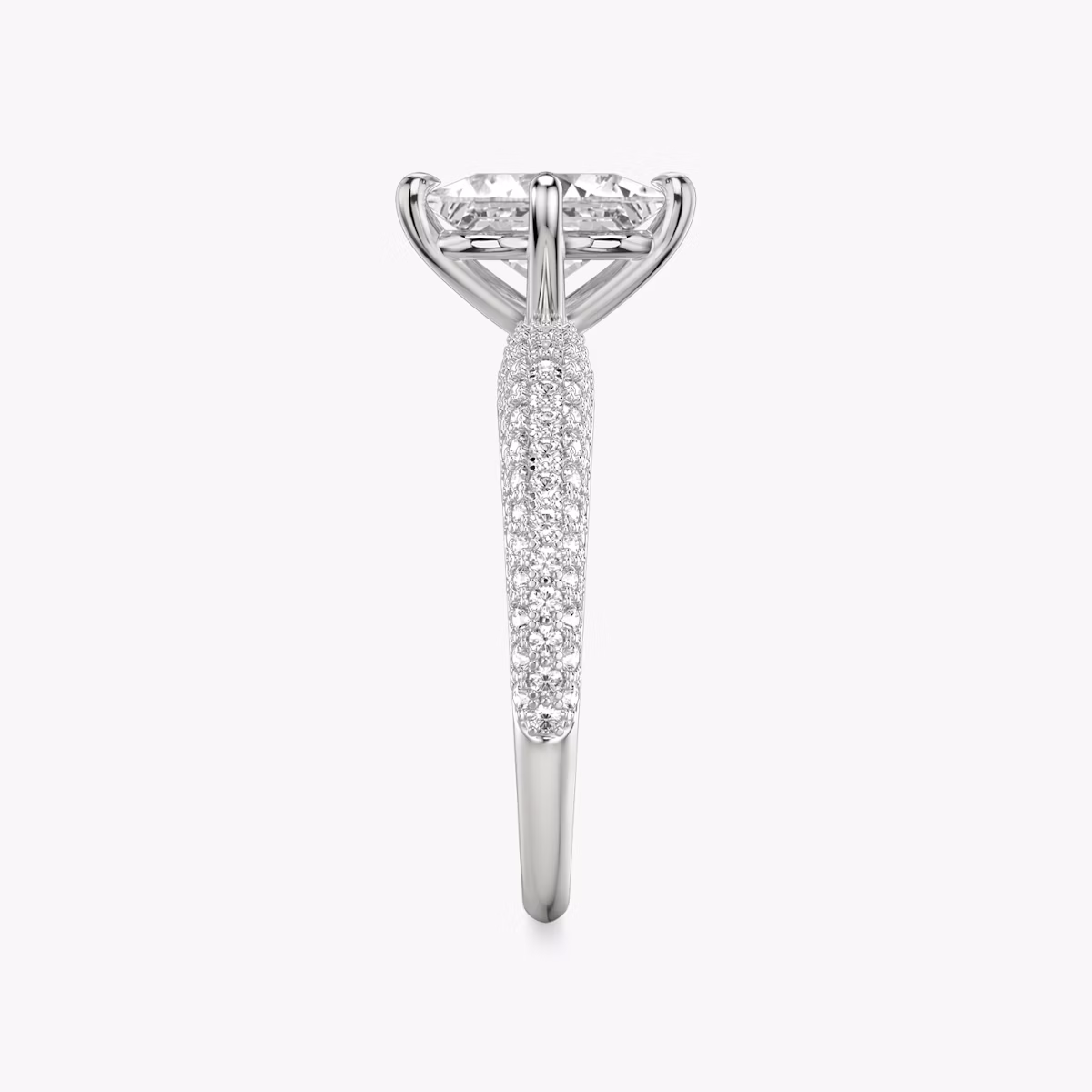 The Curator | Princess | Platinum | bandAccent: Pavé | diamondOrientation: vertical | caratWeight: other