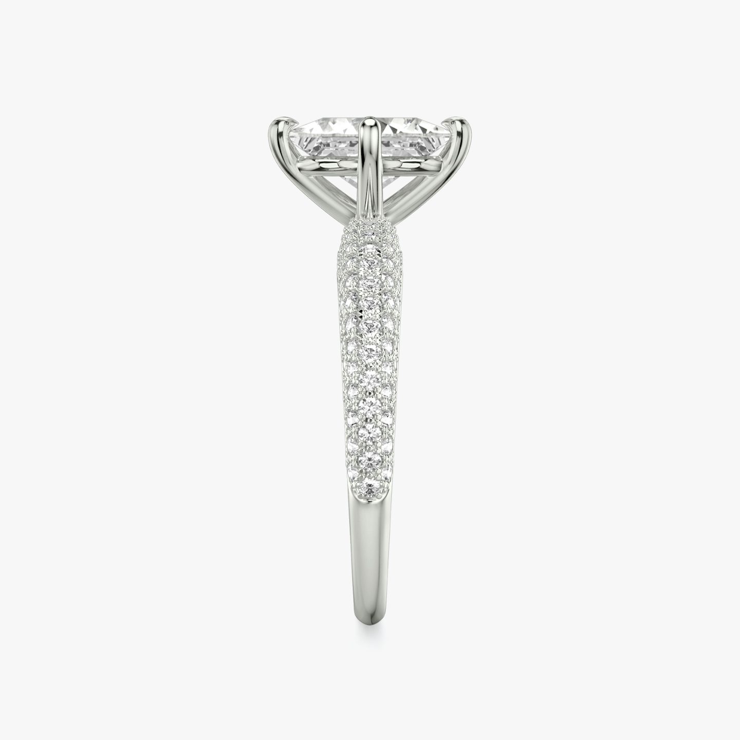 The Curator | Princess | Platinum | bandAccent: Pavé | diamondOrientation: vertical | caratWeight: other