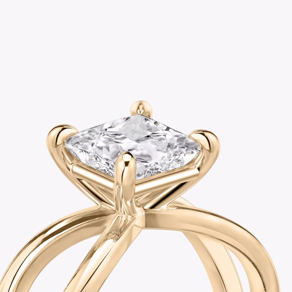 The Duet | Princess | 14k | Rose Gold | bandAccent: Plain | diamondOrientation: vertical | caratWeight: other