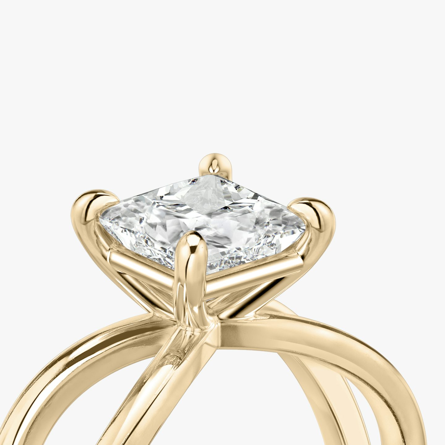 The Duet | Princess | 14k | Rose Gold | bandAccent: Plain | diamondOrientation: vertical | caratWeight: other