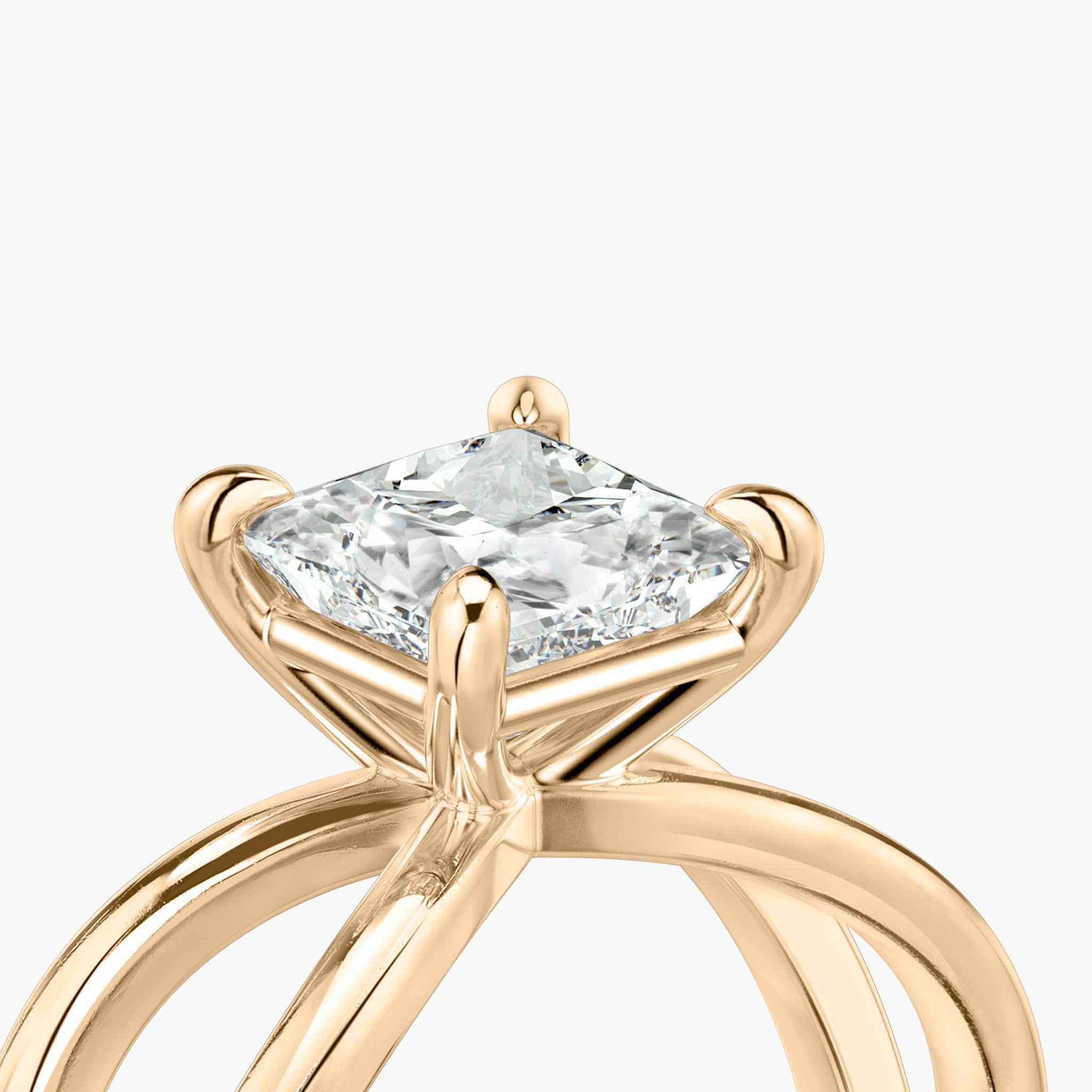 The Duet | Princess | 14k | Rose Gold | bandAccent: Plain | diamondOrientation: vertical | caratWeight: other