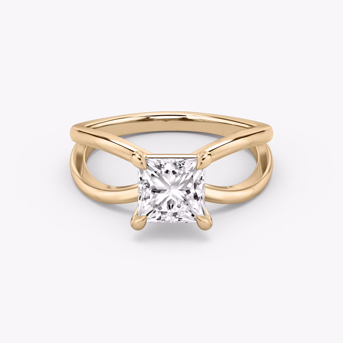 The Duet | Princess | 14k | Rose Gold | bandAccent: Plain | diamondOrientation: vertical | caratWeight: other