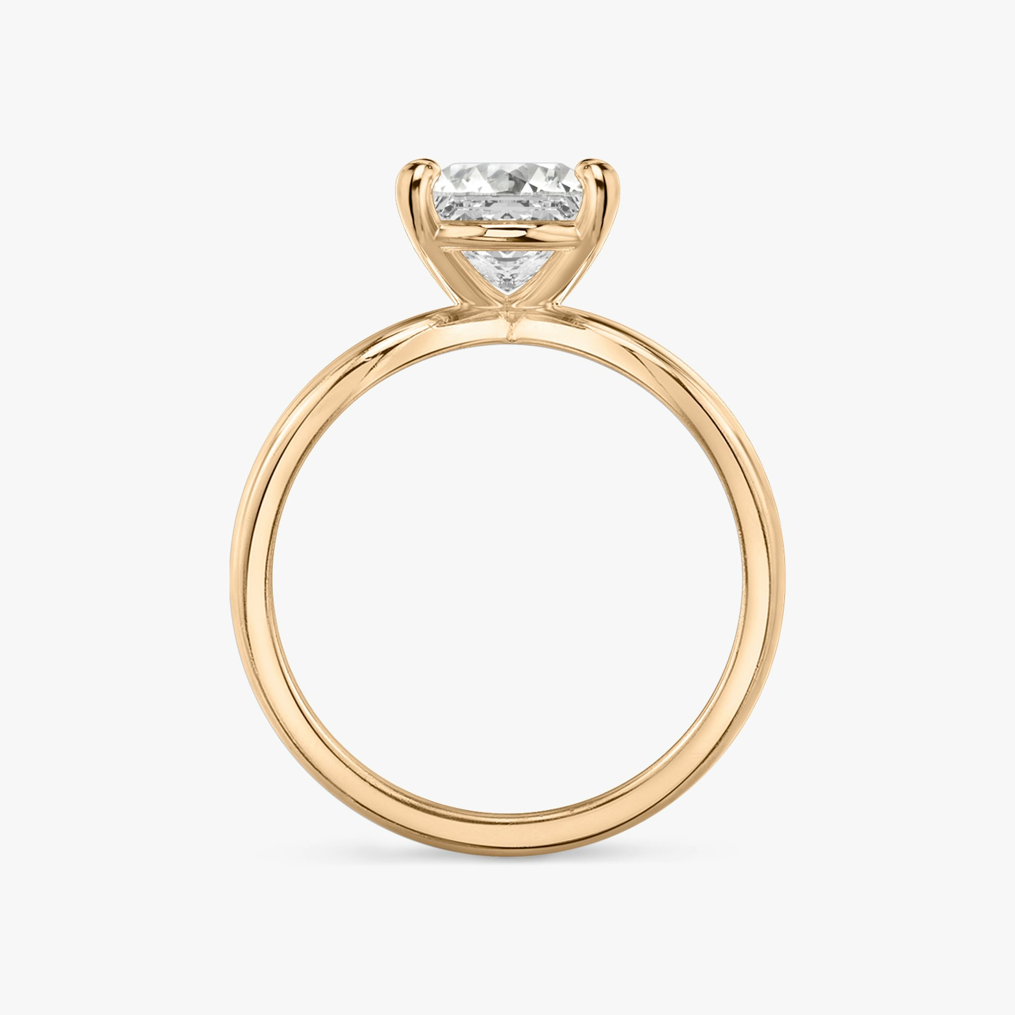 The Duet | Princess | 14k | Rose Gold | bandAccent: Plain | diamondOrientation: vertical | caratWeight: other