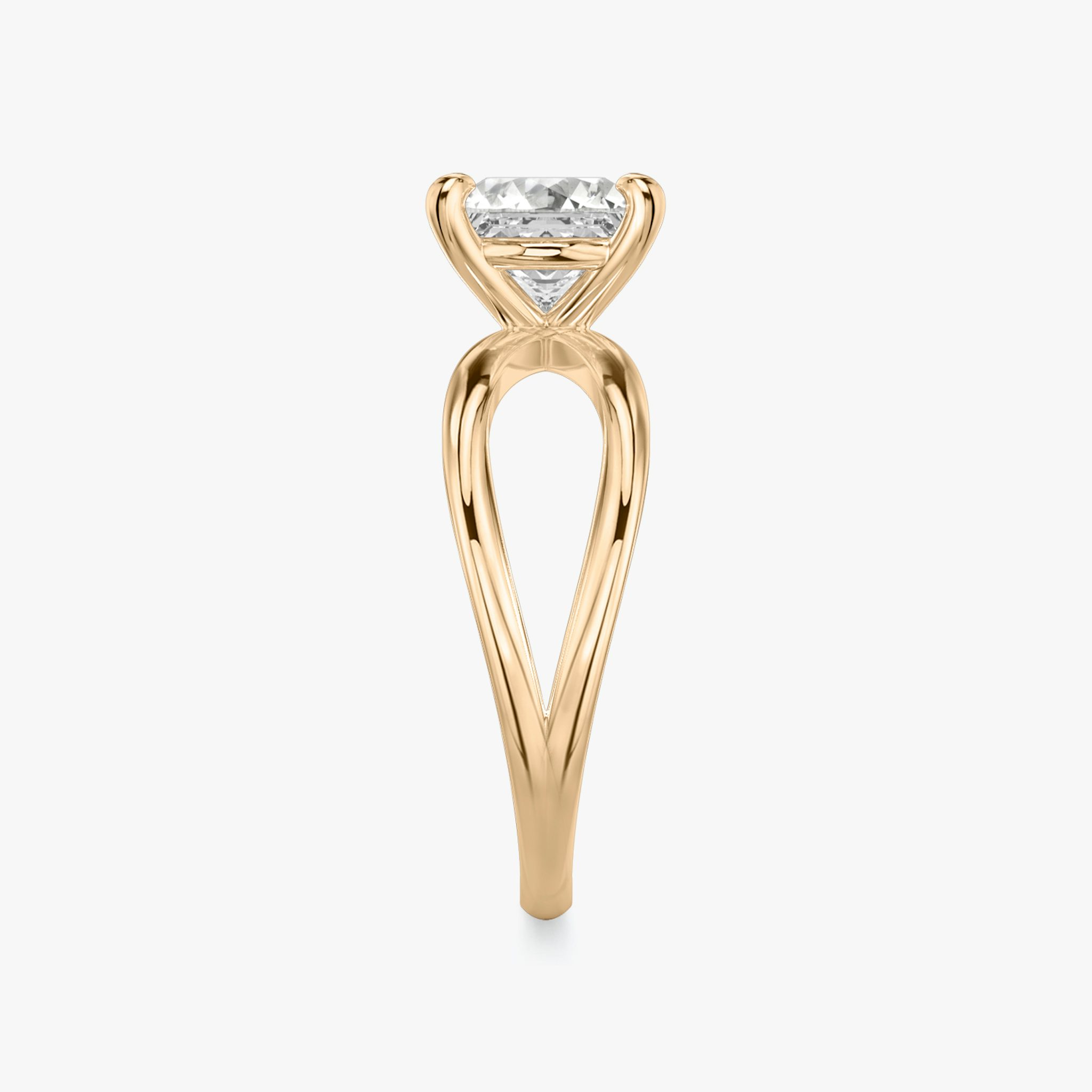 The Duet | Princess | 14k | Rose Gold | bandAccent: Plain | diamondOrientation: vertical | caratWeight: other