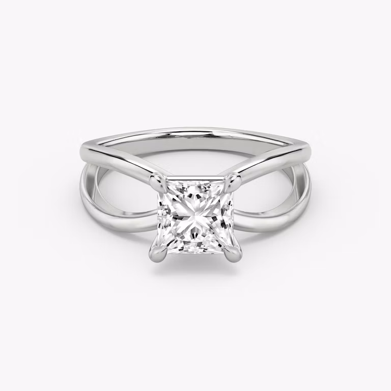 twist princess plain white gold