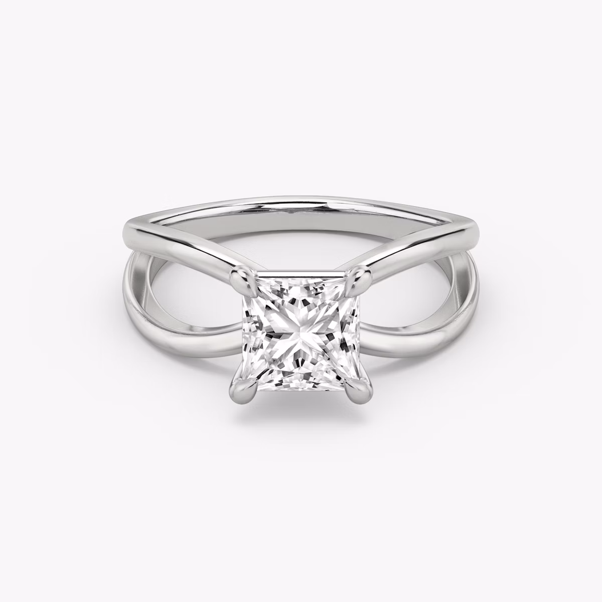 twist princess plain white gold