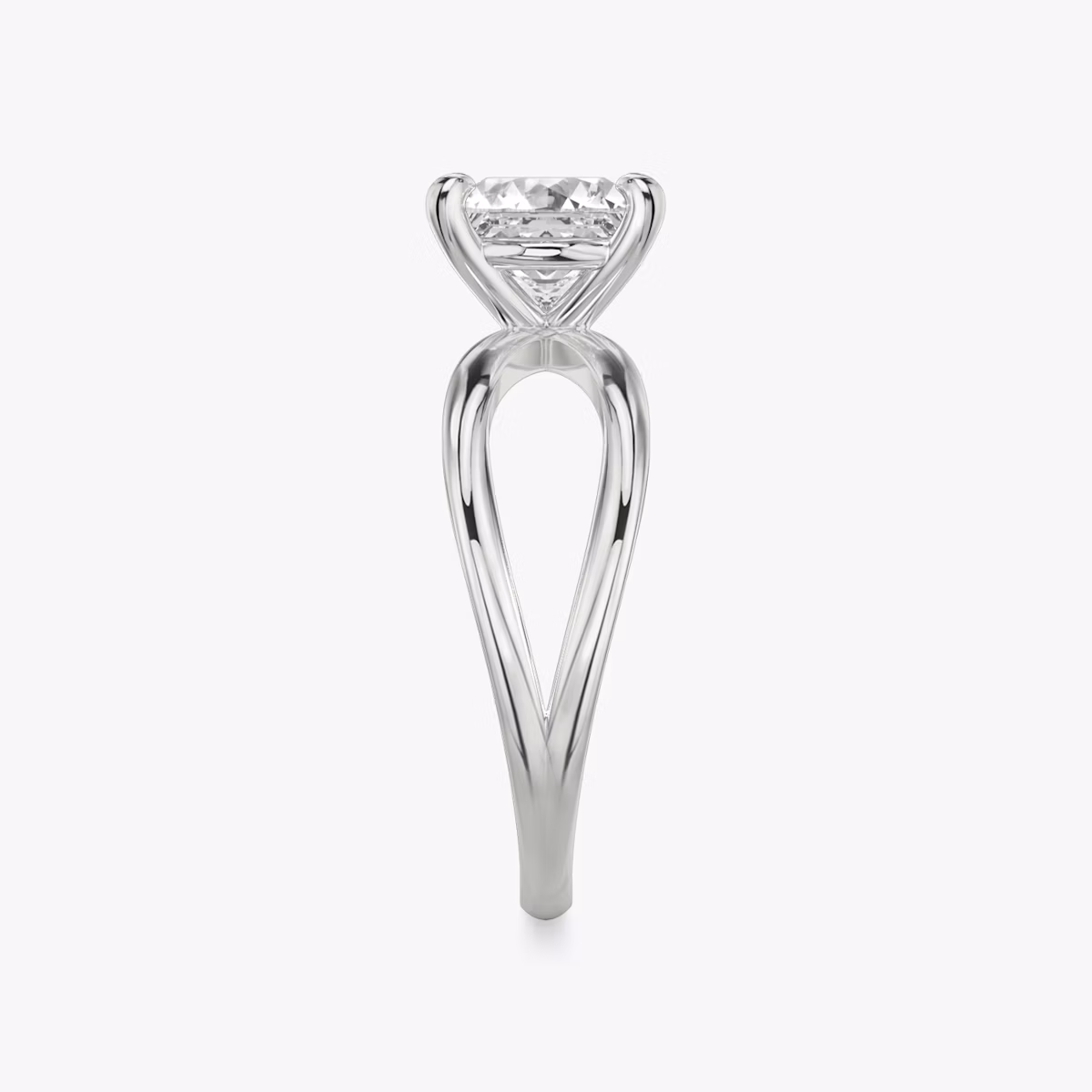 twist princess plain white gold side view