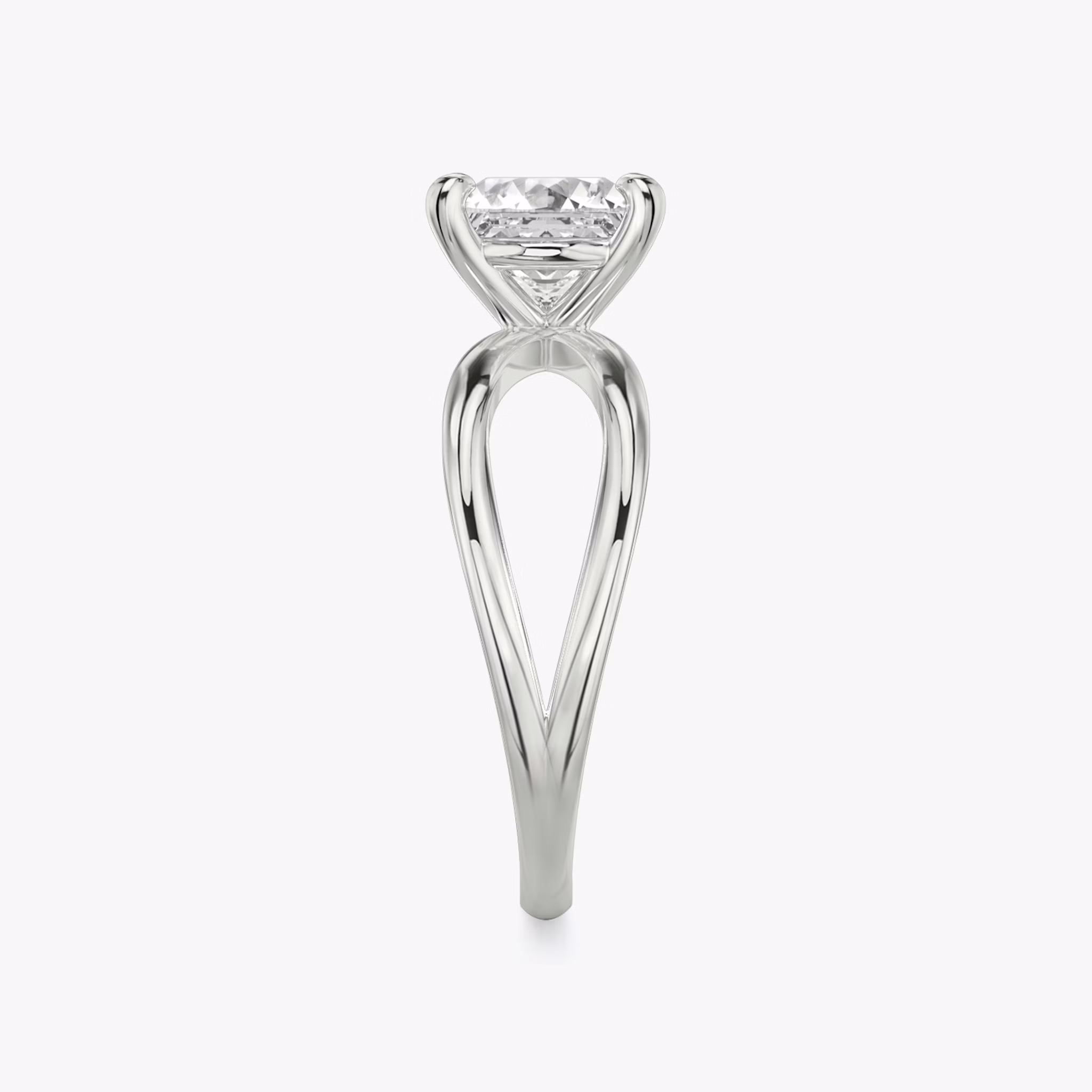 twist princess plain white gold side view