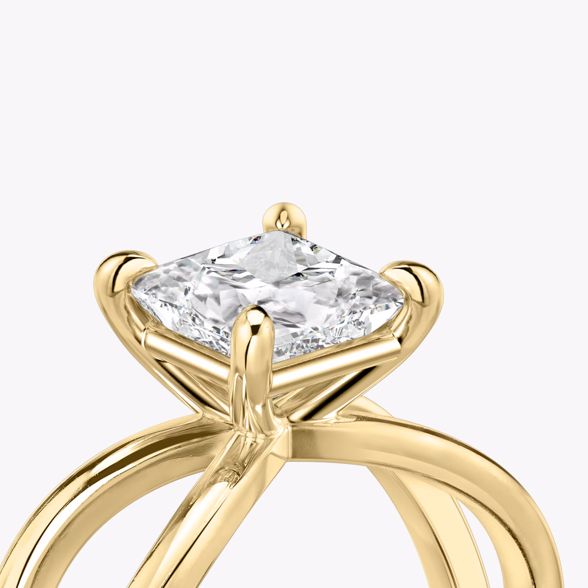The Duet | Princess | 18k | Yellow Gold | bandAccent: Plain | diamondOrientation: vertical | caratWeight: other