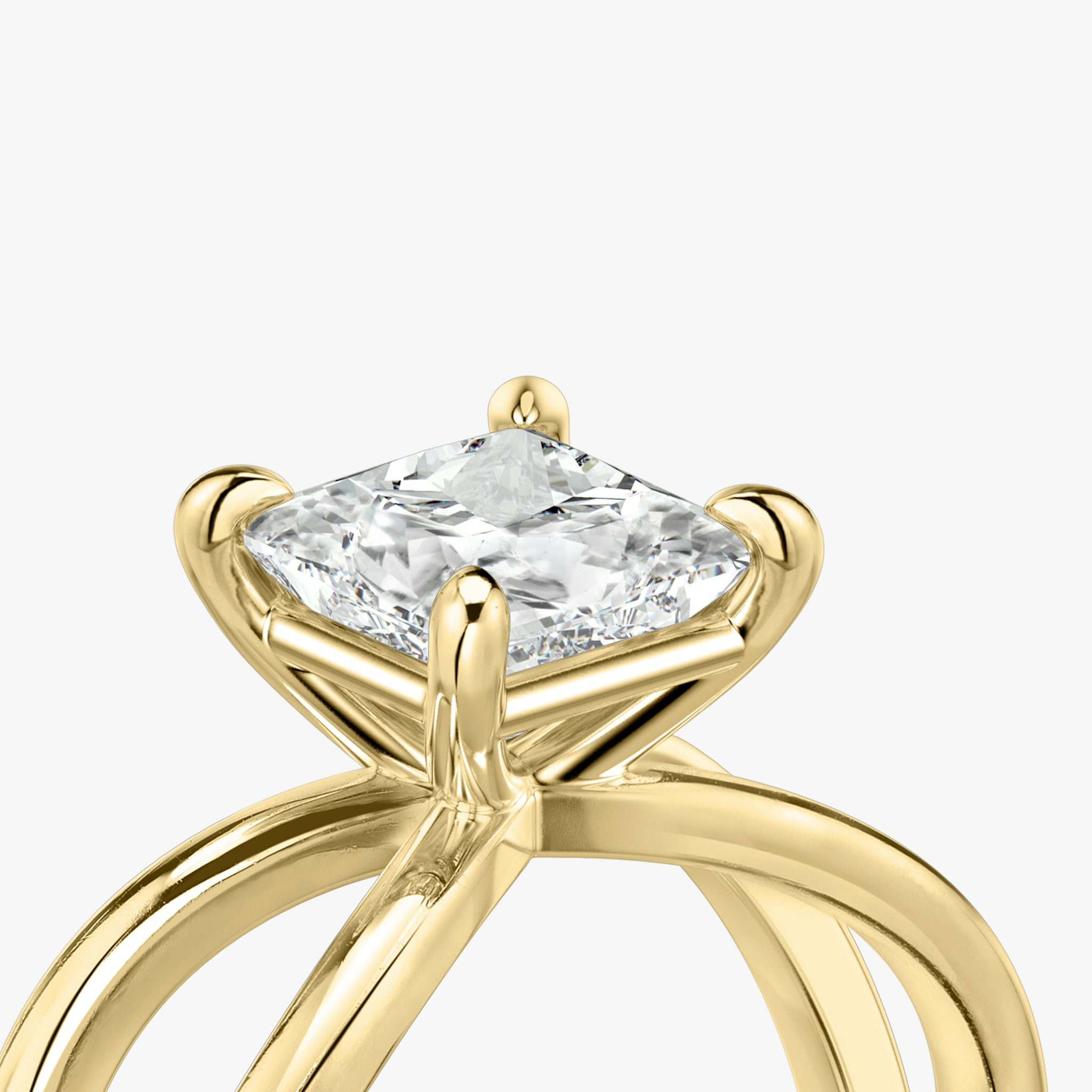 The Duet | Princess | 18k | Yellow Gold | bandAccent: Plain | diamondOrientation: vertical | caratWeight: other