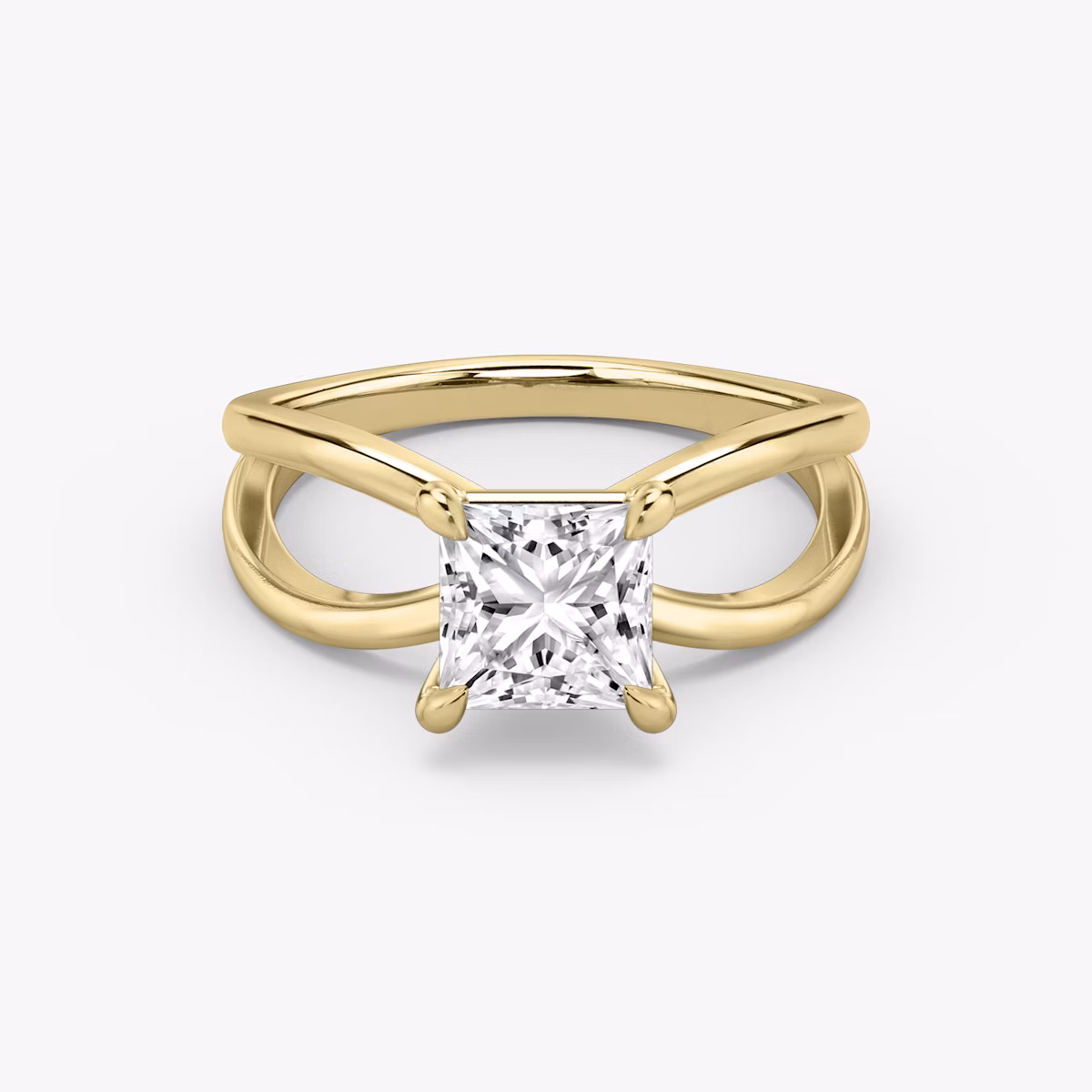 The Duet | Princess | 18k | Yellow Gold | bandAccent: Plain | diamondOrientation: vertical | caratWeight: other