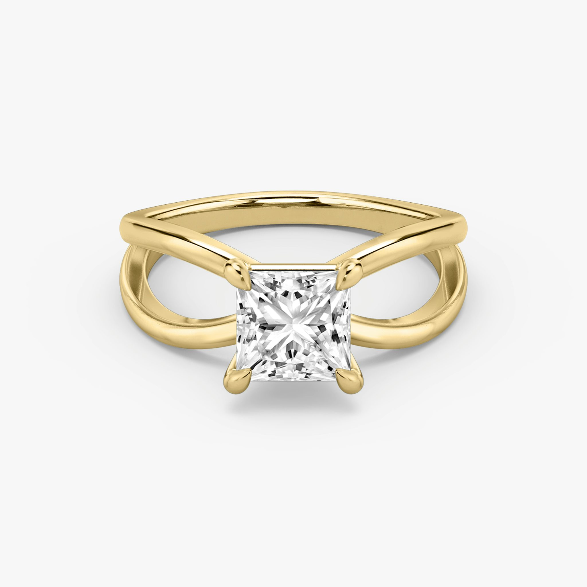 The Duet | Princess | 18k | Yellow Gold | bandAccent: Plain | diamondOrientation: vertical | caratWeight: other