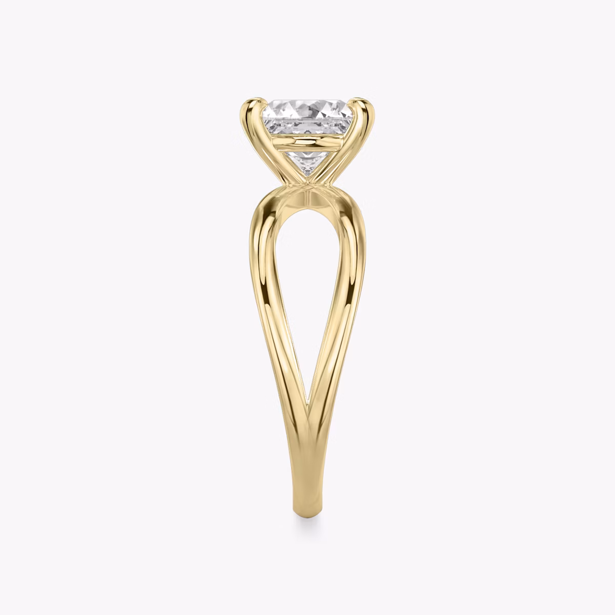 The Duet | Princess | 18k | Yellow Gold | bandAccent: Plain | diamondOrientation: vertical | caratWeight: other