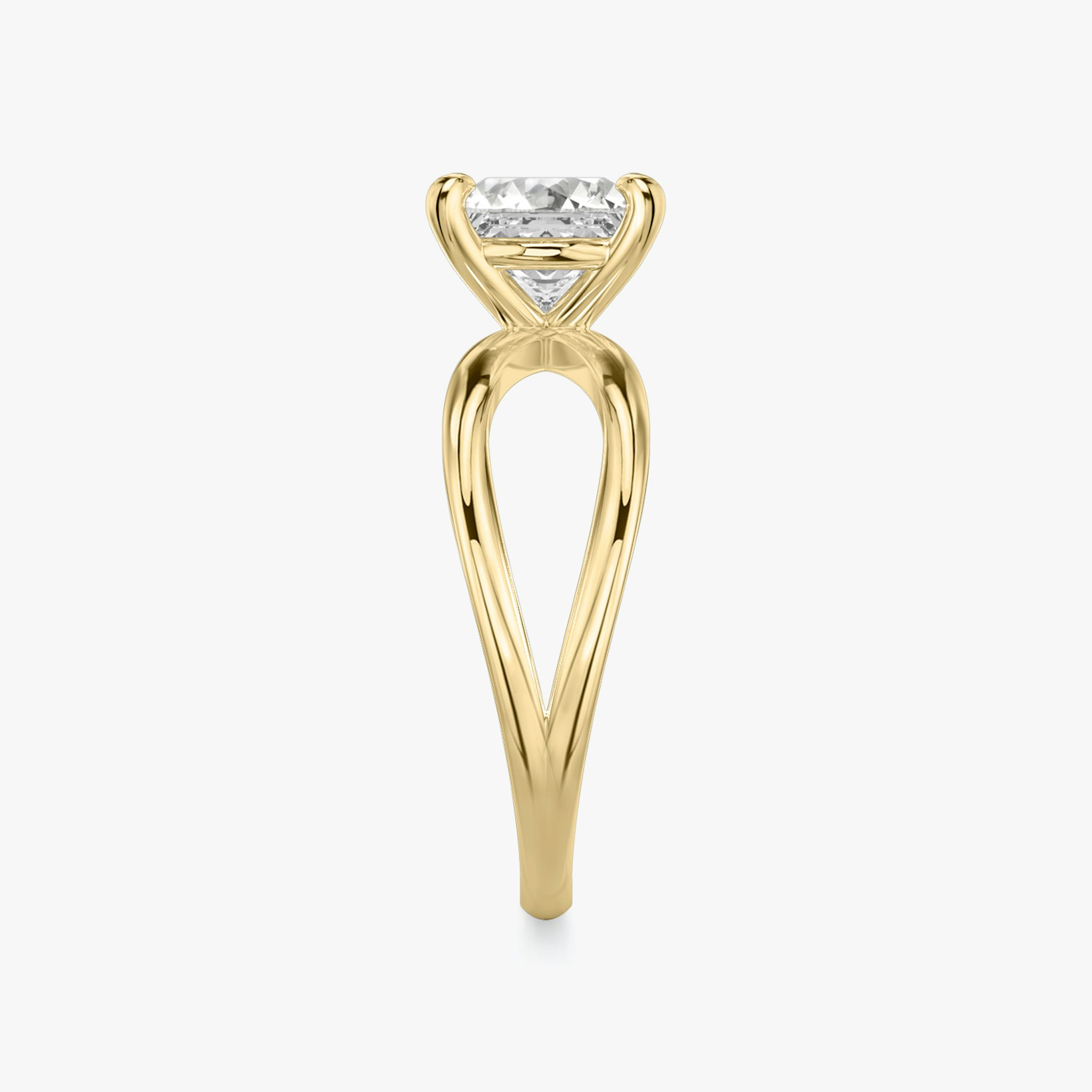 The Duet | Princess | 18k | Yellow Gold | bandAccent: Plain | diamondOrientation: vertical | caratWeight: other