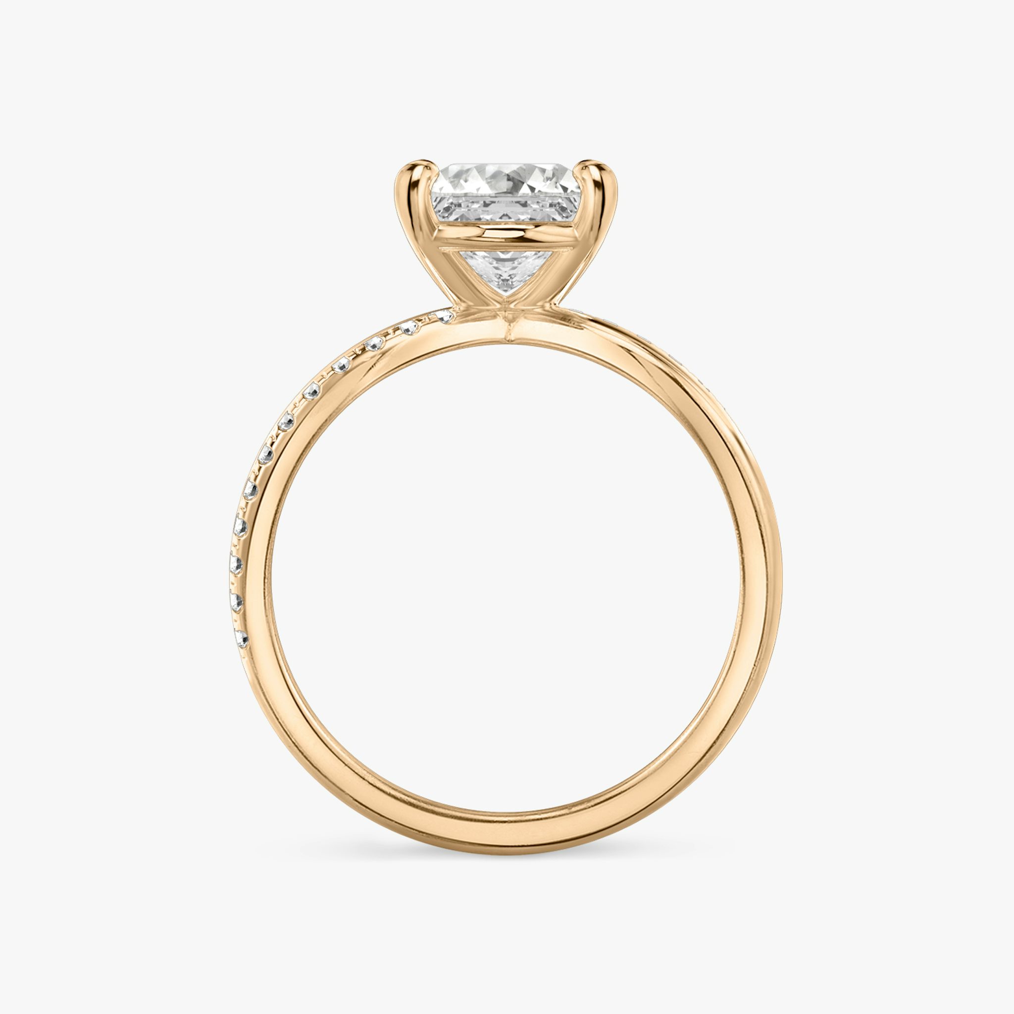 The Duet | Princess | 14k | Rose Gold | bandAccent: Pavé | diamondOrientation: vertical | caratWeight: other