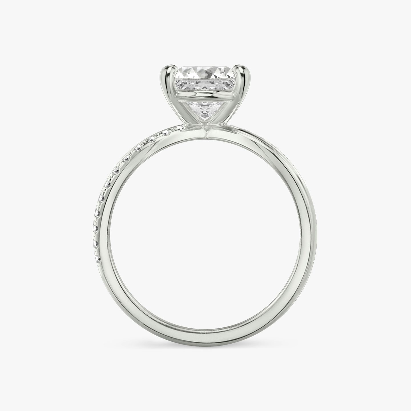 The Duet | Princess | 18k | White Gold | bandAccent: Pavé | diamondOrientation: vertical | caratWeight: other