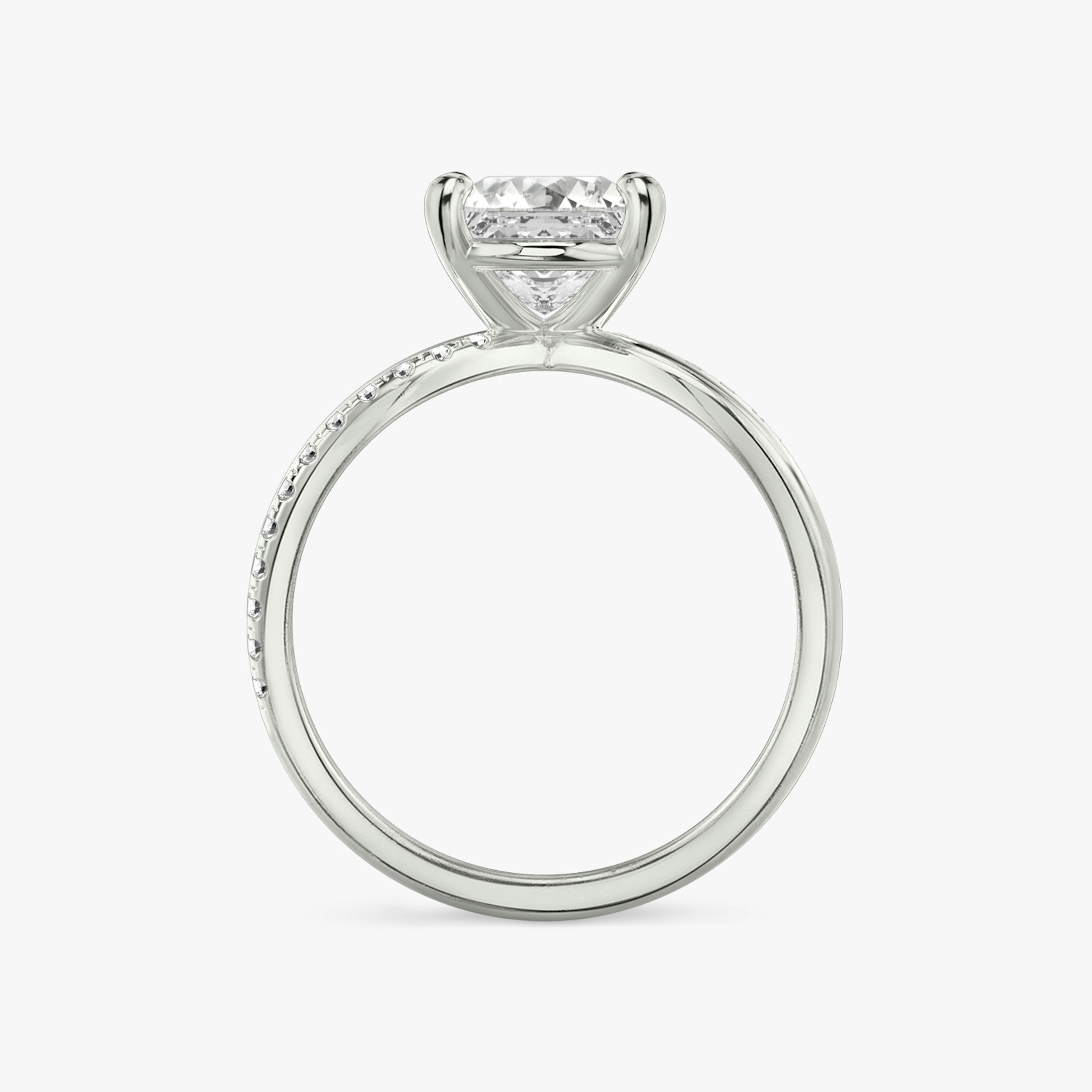The Duet | Princess | Platinum | bandAccent: Pavé | diamondOrientation: vertical | caratWeight: other
