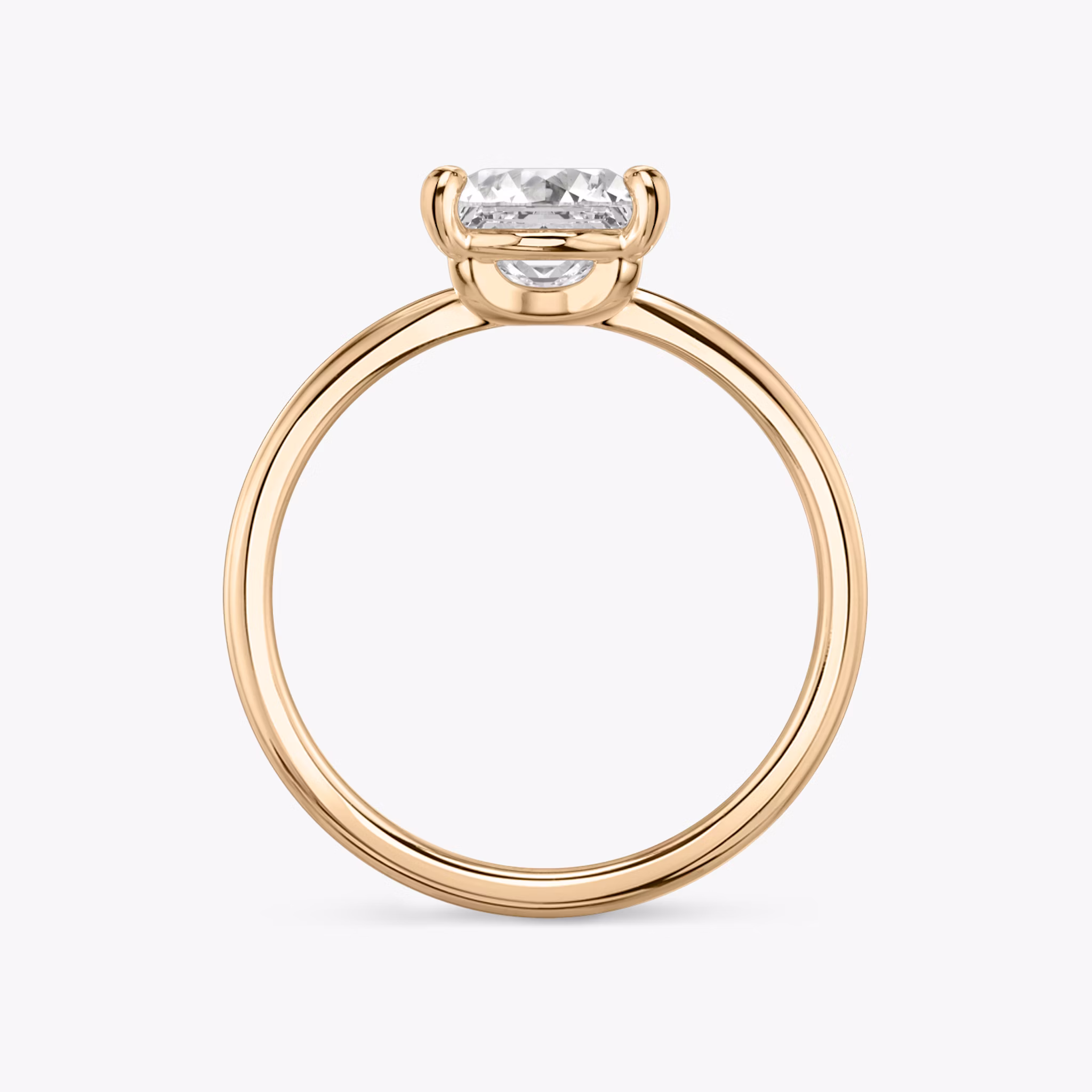 The Hover | Princess | 14k | Rose Gold | bandAccent: Plain | diamondOrientation: vertical | caratWeight: other