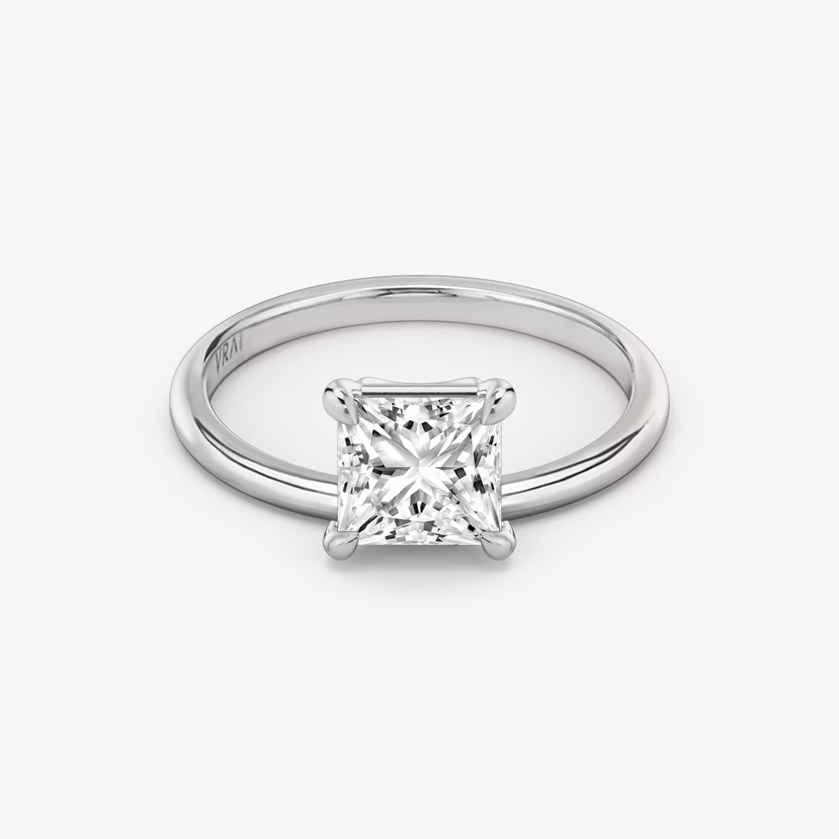 The Hover | Princess | 18k | White Gold | bandAccent: Plain | diamondOrientation: vertical | caratWeight: other