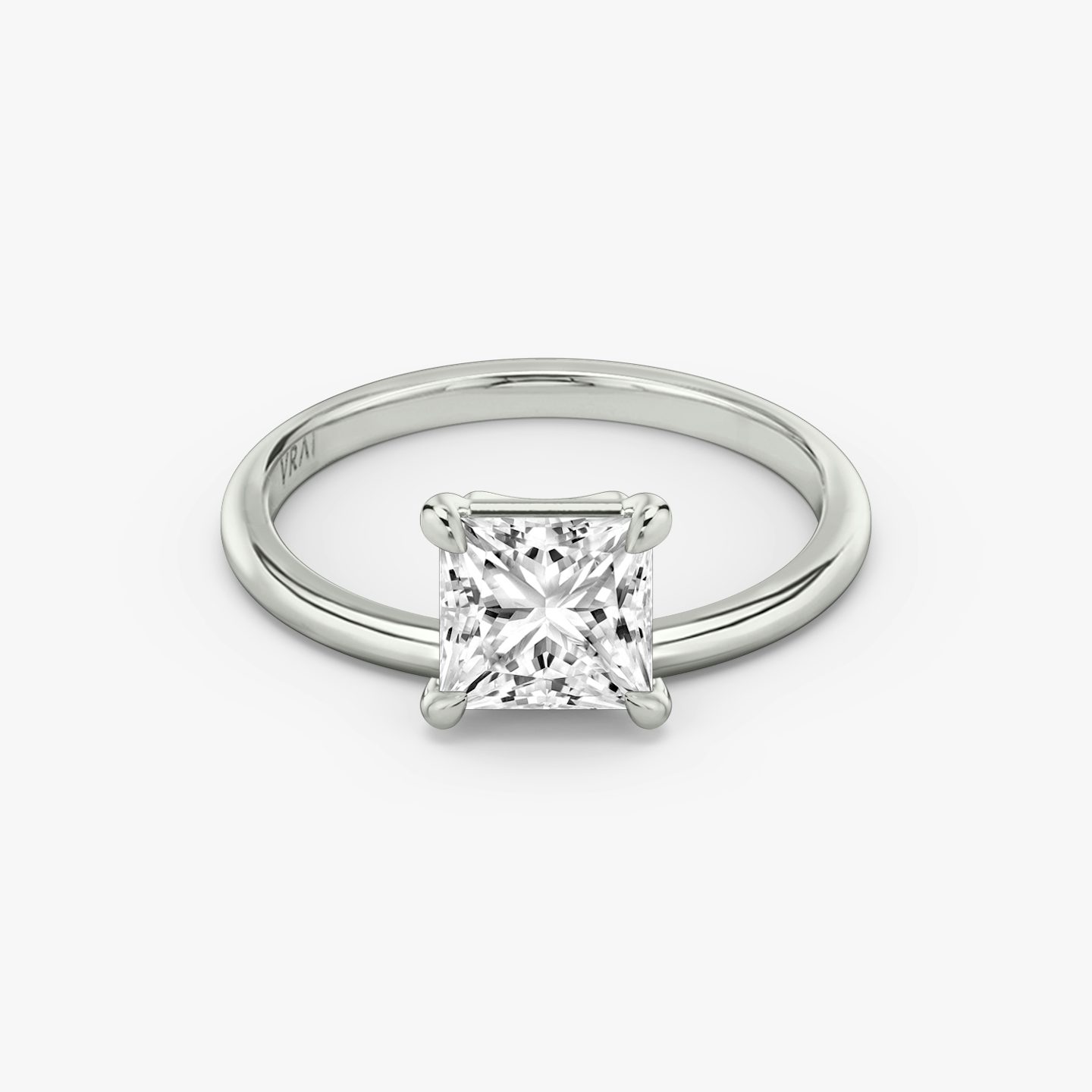 The Hover | Princess | 18k | White Gold | bandAccent: Plain | diamondOrientation: vertical | caratWeight: other