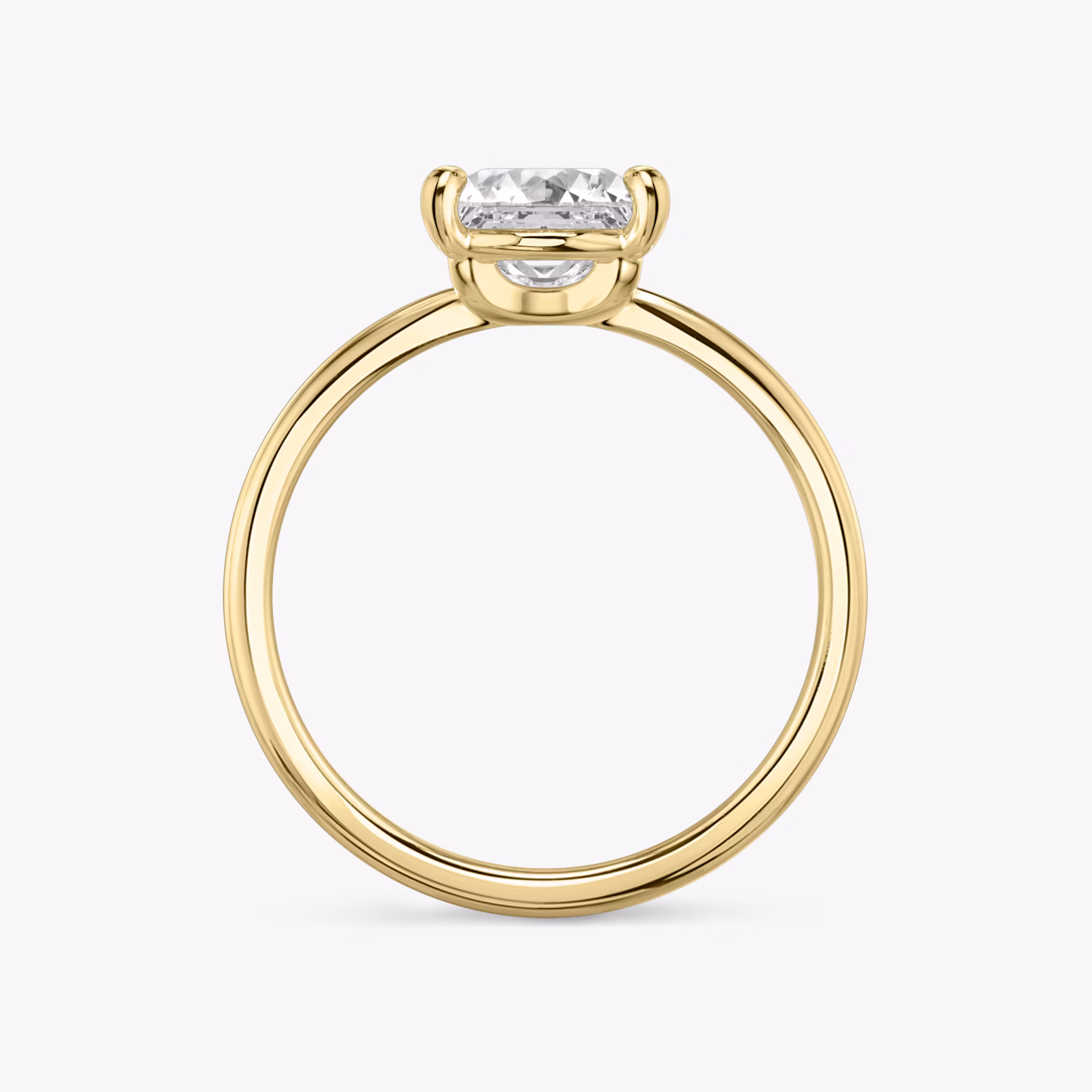The Hover | Princess | 18k | Yellow Gold | bandAccent: Plain | diamondOrientation: vertical | caratWeight: other