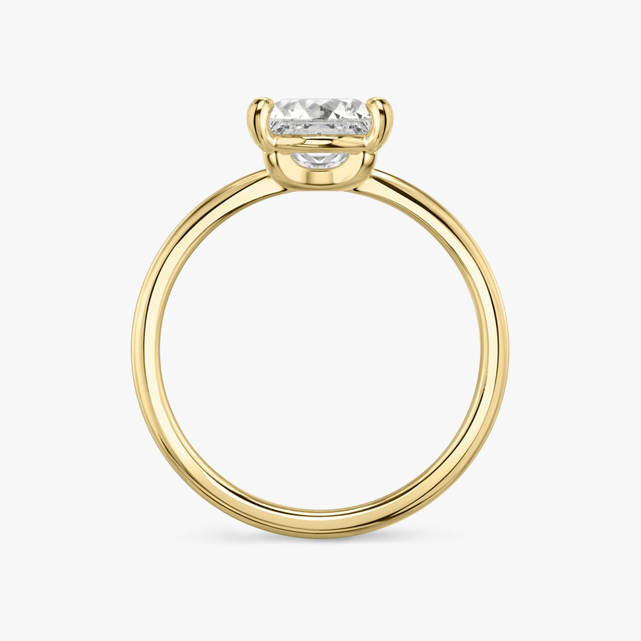 The Hover | Princess | 18k | Yellow Gold | bandAccent: Plain | diamondOrientation: vertical | caratWeight: other