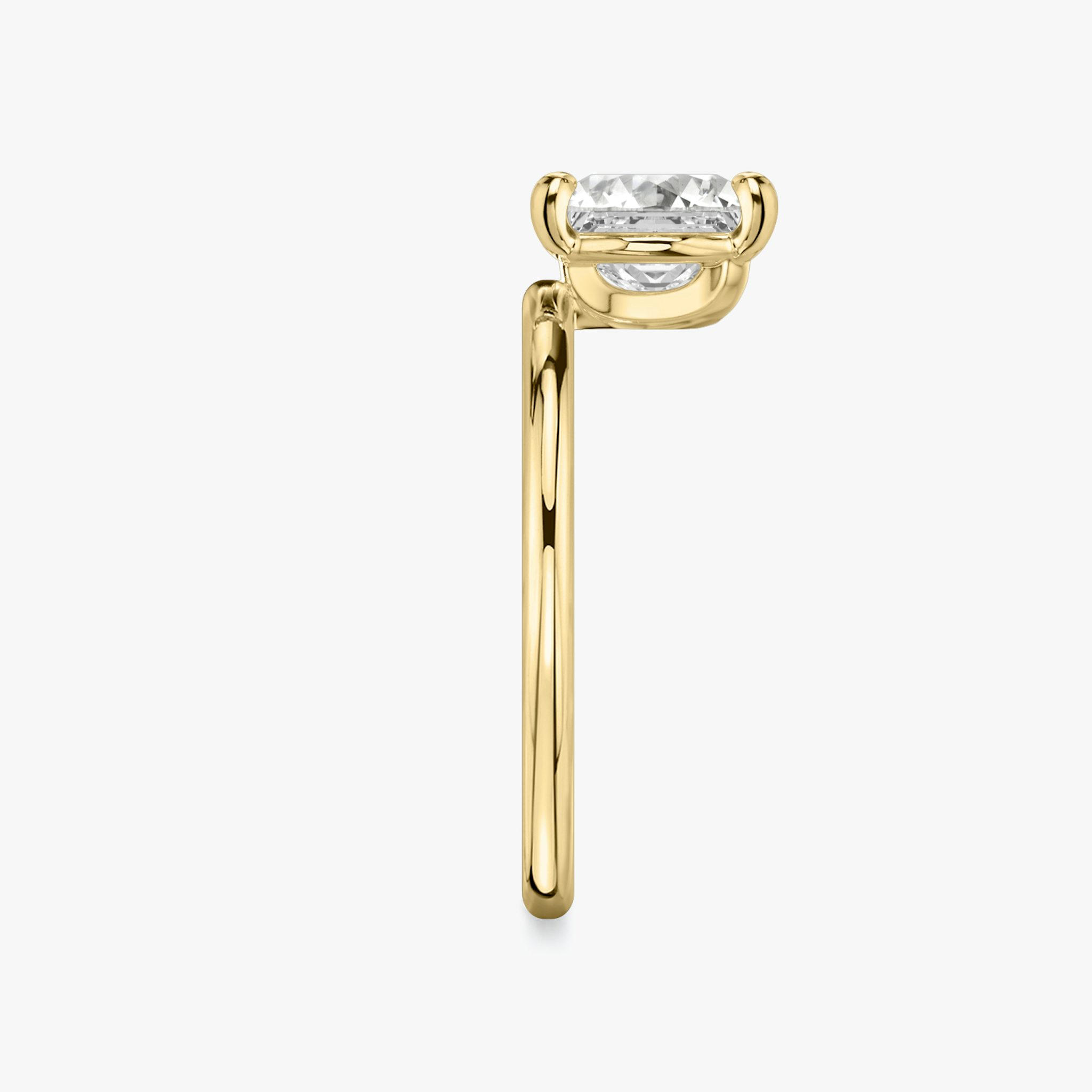 The Hover | Princess | 18k | Yellow Gold | bandAccent: Plain | diamondOrientation: vertical | caratWeight: other