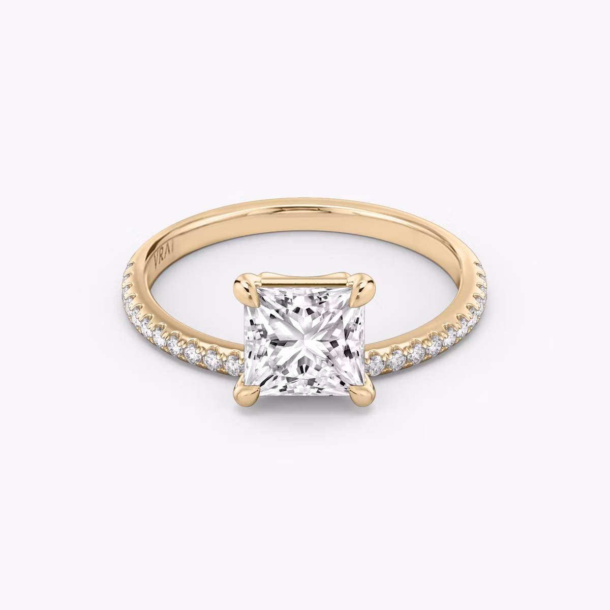 The Hover | Princess | 14k | Rose Gold | bandAccent: Pavé | diamondOrientation: vertical | caratWeight: other