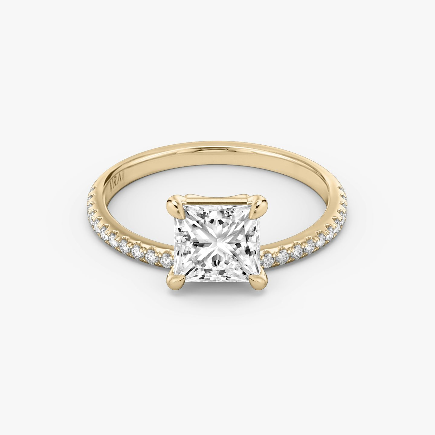 The Hover | Princess | 14k | Rose Gold | bandAccent: Pavé | diamondOrientation: vertical | caratWeight: other