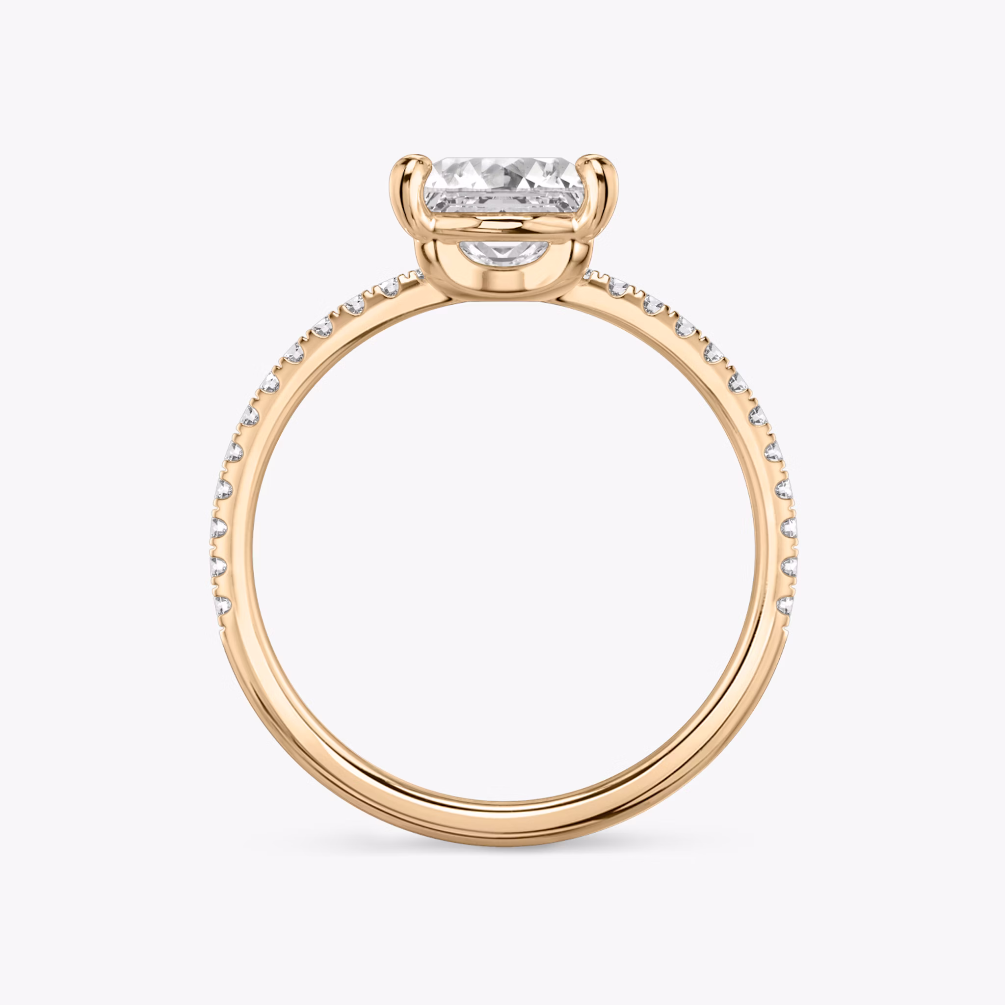 The Hover | Princess | 14k | Rose Gold | bandAccent: Pavé | diamondOrientation: vertical | caratWeight: other