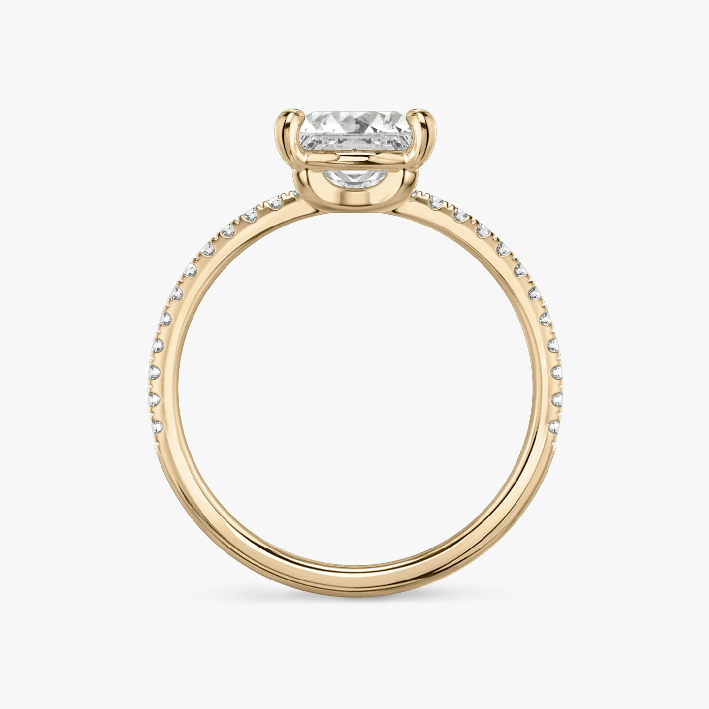 The Hover | Princess | 14k | Rose Gold | bandAccent: Pavé | diamondOrientation: vertical | caratWeight: other