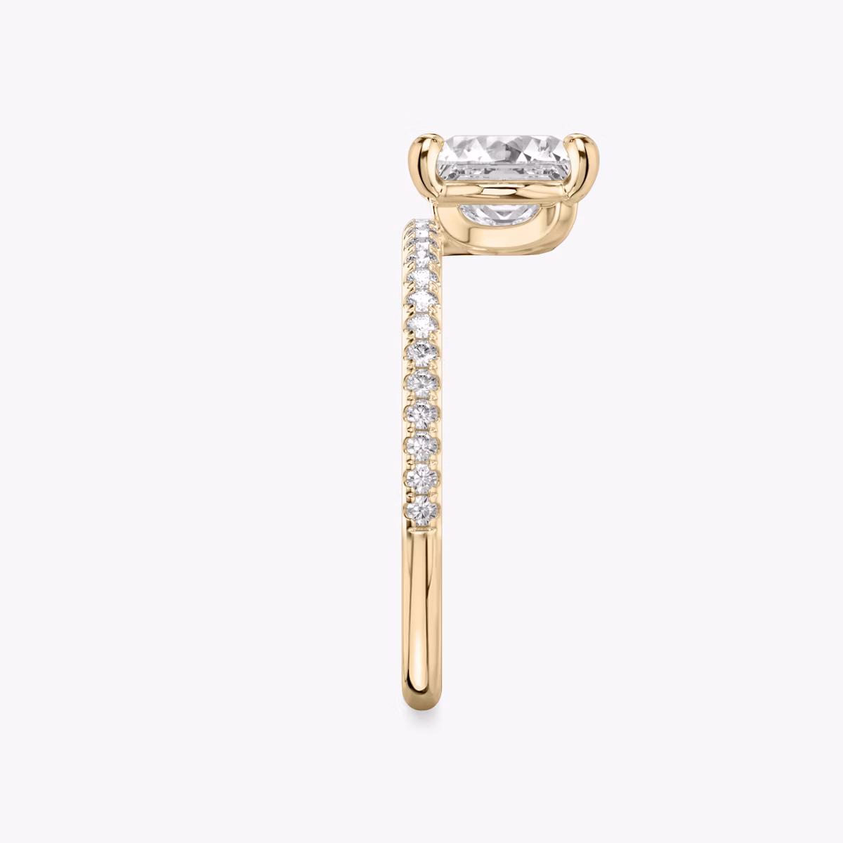 The Hover | Princess | 14k | Rose Gold | bandAccent: Pavé | diamondOrientation: vertical | caratWeight: other