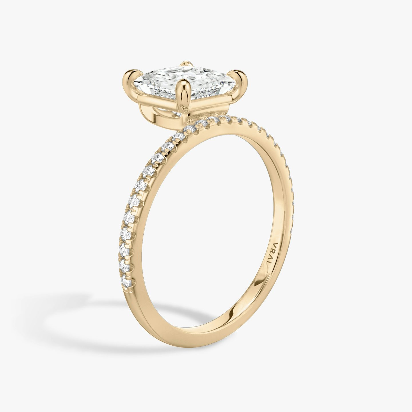 The Hover | Princess | 14k | Rose Gold | bandAccent: Pavé | diamondOrientation: vertical | caratWeight: other
