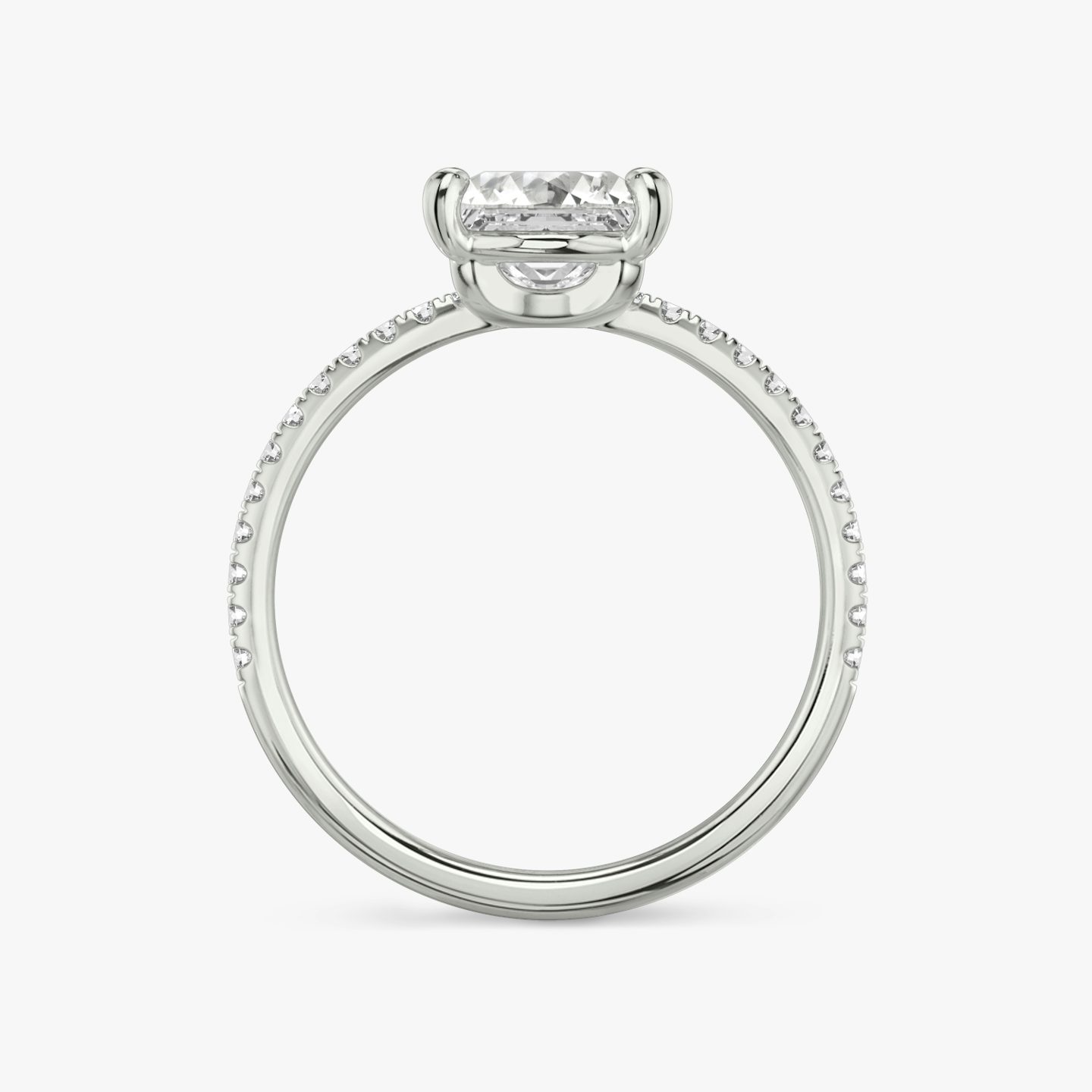 The Hover | Princess | 18k | White Gold | bandAccent: Pavé | diamondOrientation: vertical | caratWeight: other