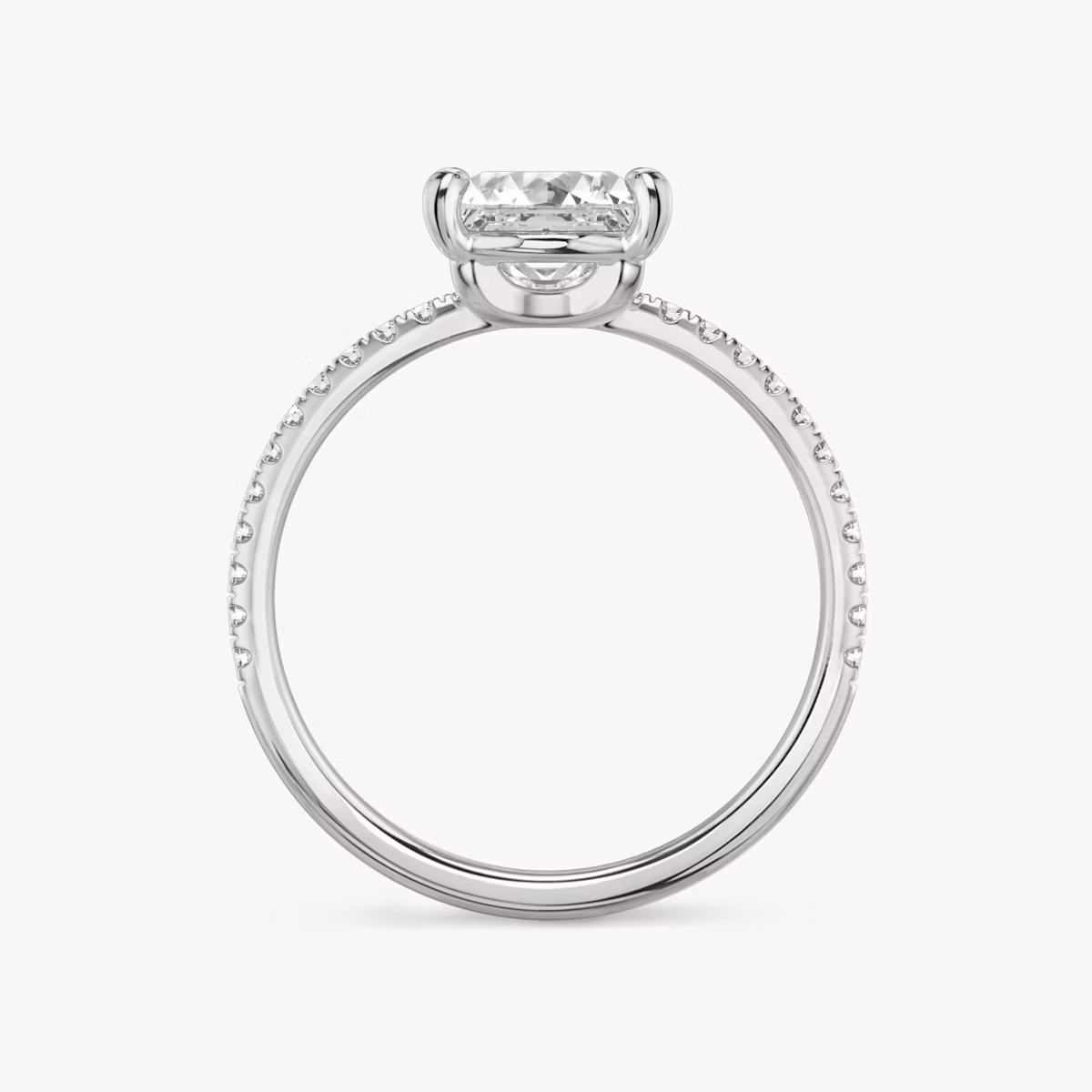 The Hover | Princess | 18k | White Gold | bandAccent: Pavé | diamondOrientation: vertical | caratWeight: other
