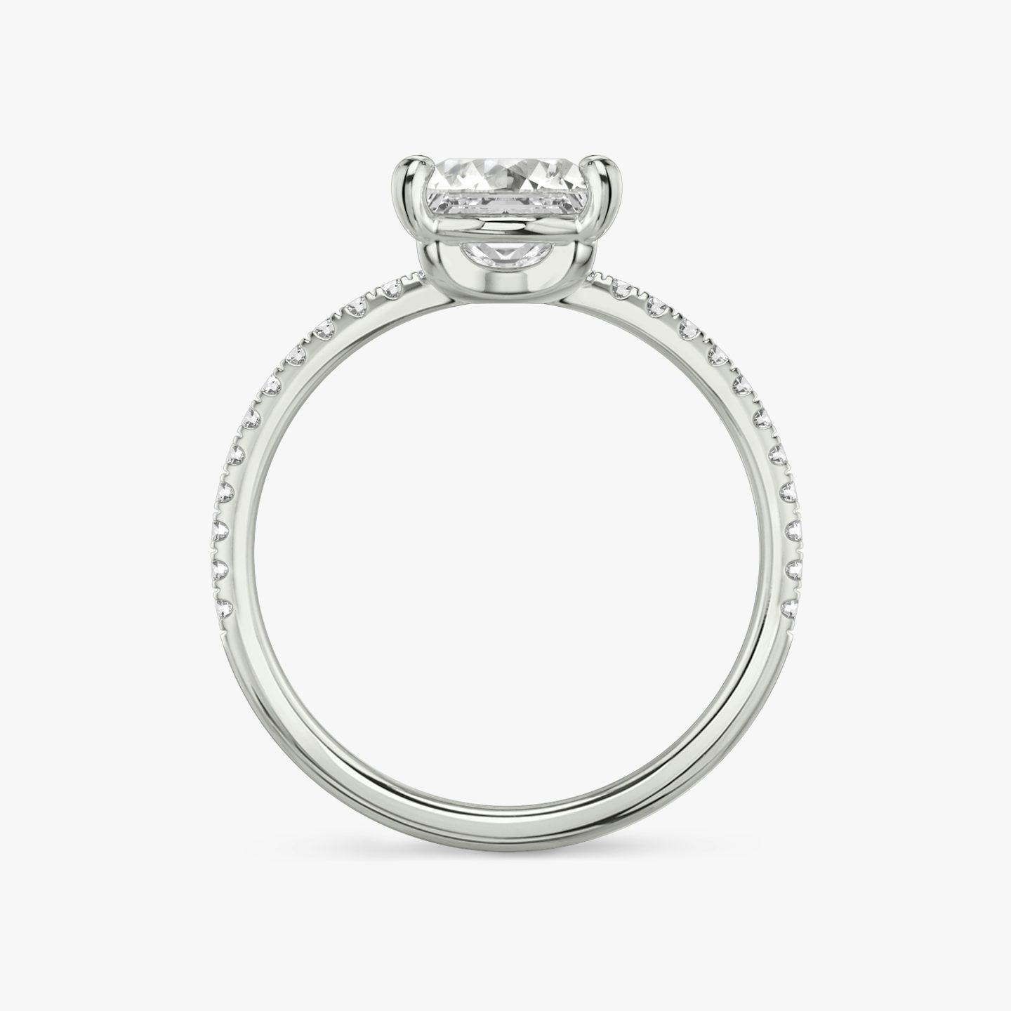 The Hover | Princess | Platinum | bandAccent: Pavé | diamondOrientation: vertical | caratWeight: other