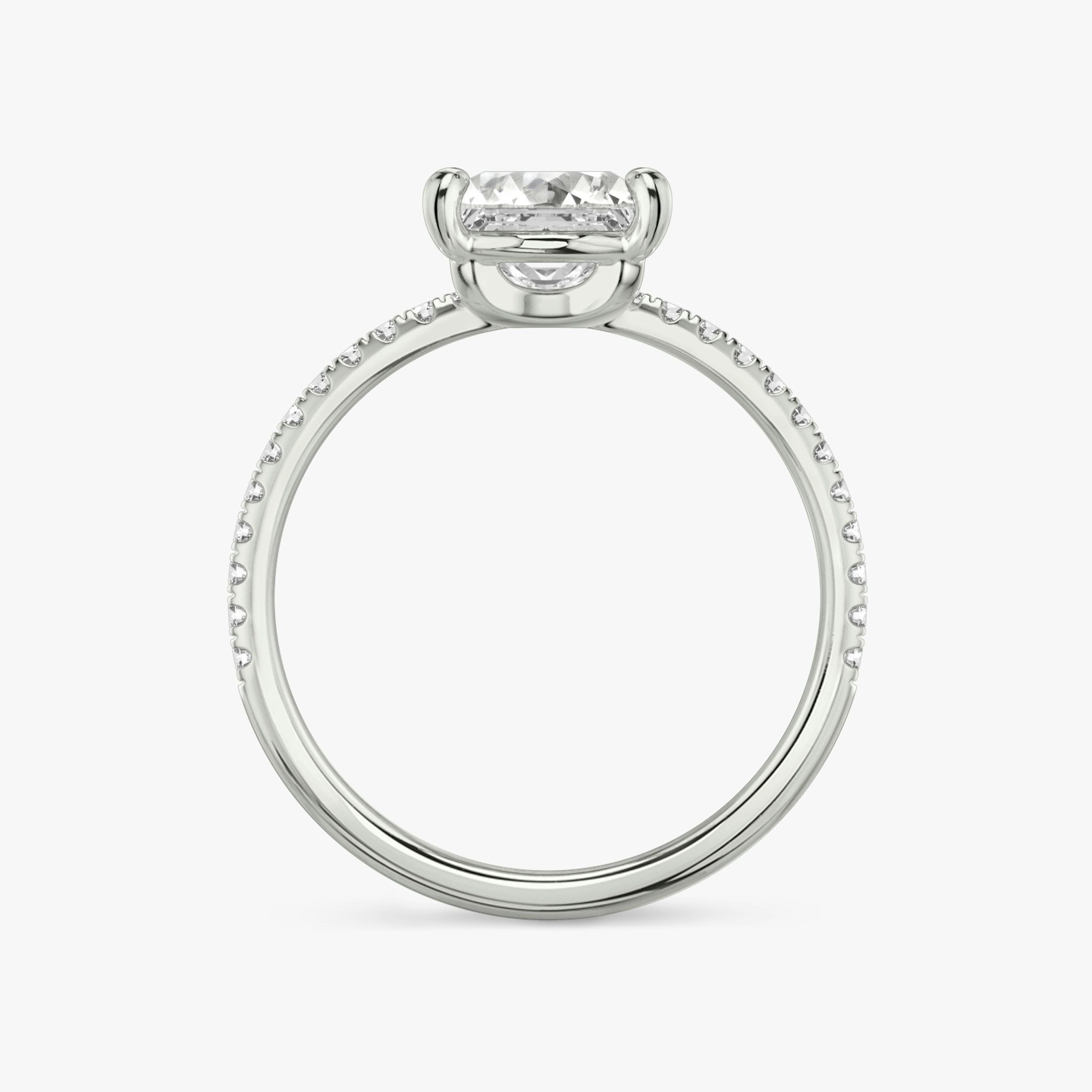 The Hover | Princess | Platinum | bandAccent: Pavé | diamondOrientation: vertical | caratWeight: other
