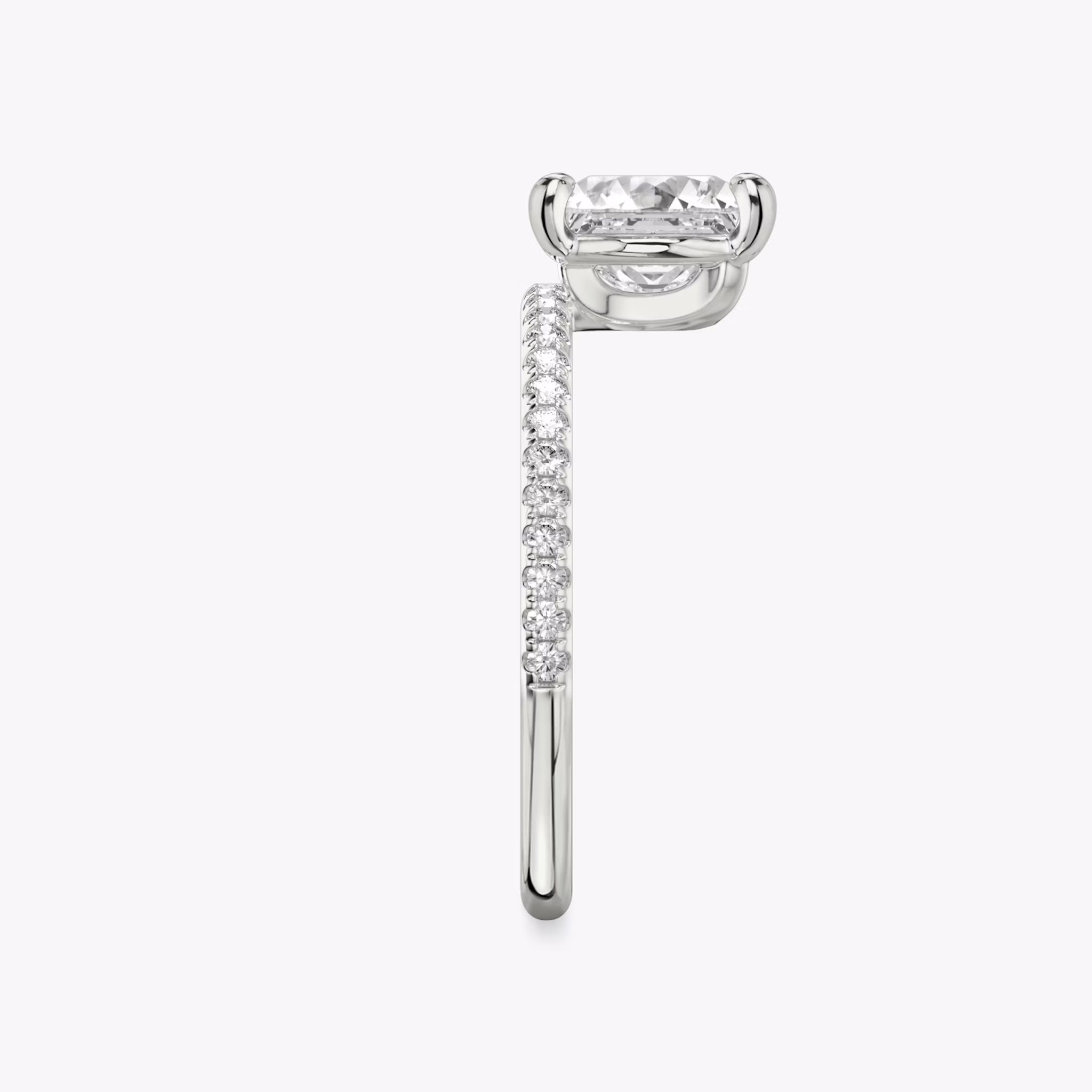 The Hover | Princess | Platinum | bandAccent: Pavé | diamondOrientation: vertical | caratWeight: other