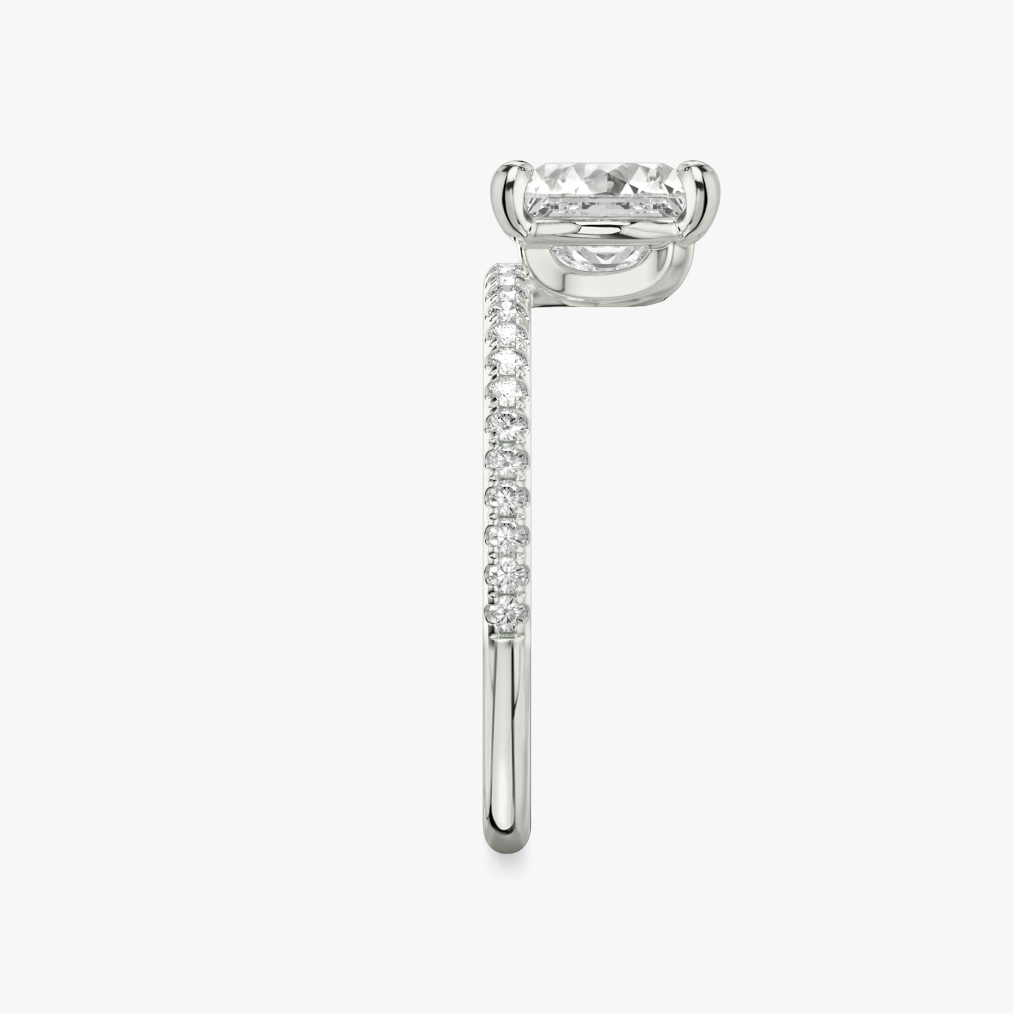 The Hover | Princess | Platinum | bandAccent: Pavé | diamondOrientation: vertical | caratWeight: other
