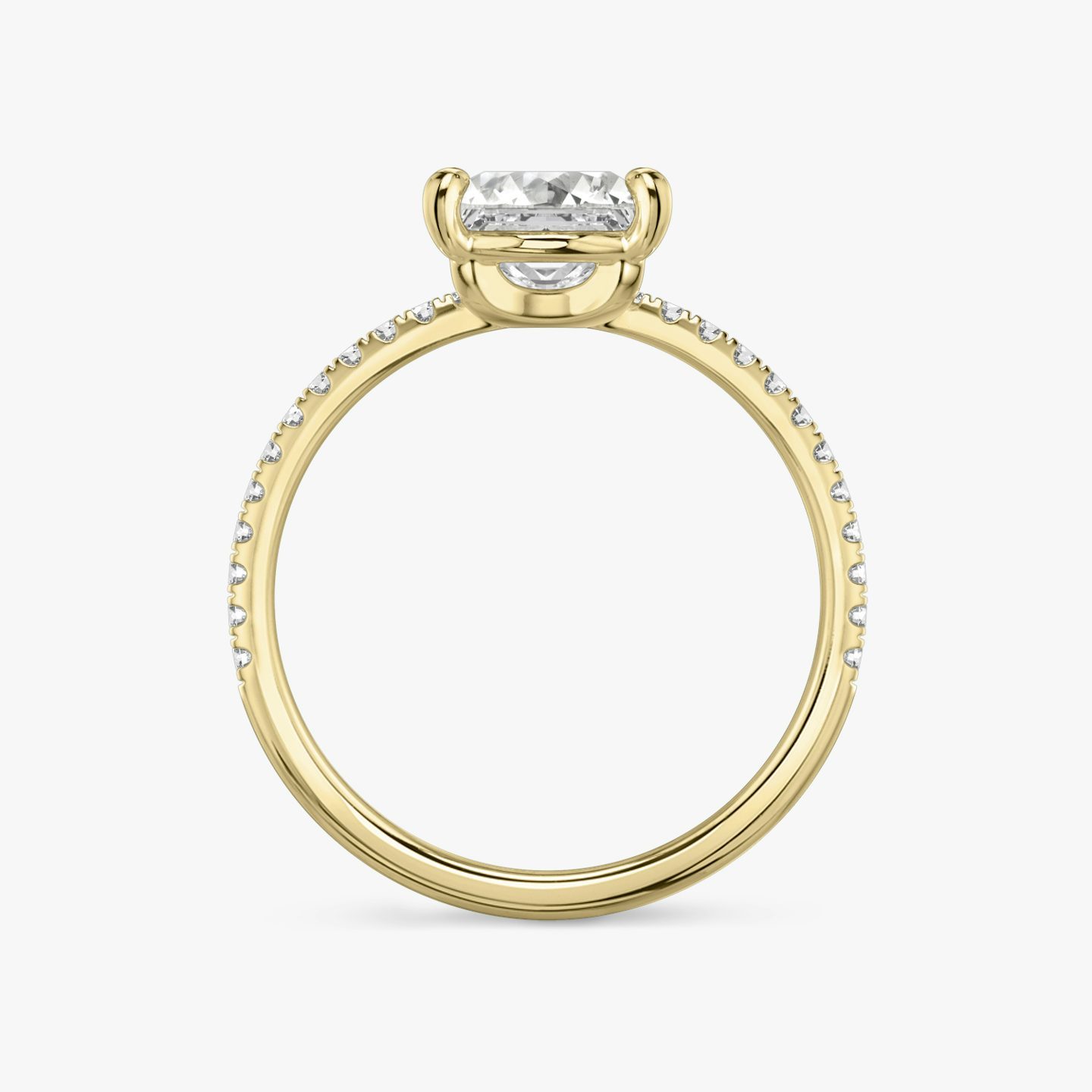 The Hover | Princess | 18k | Yellow Gold | bandAccent: Pavé | diamondOrientation: vertical | caratWeight: other