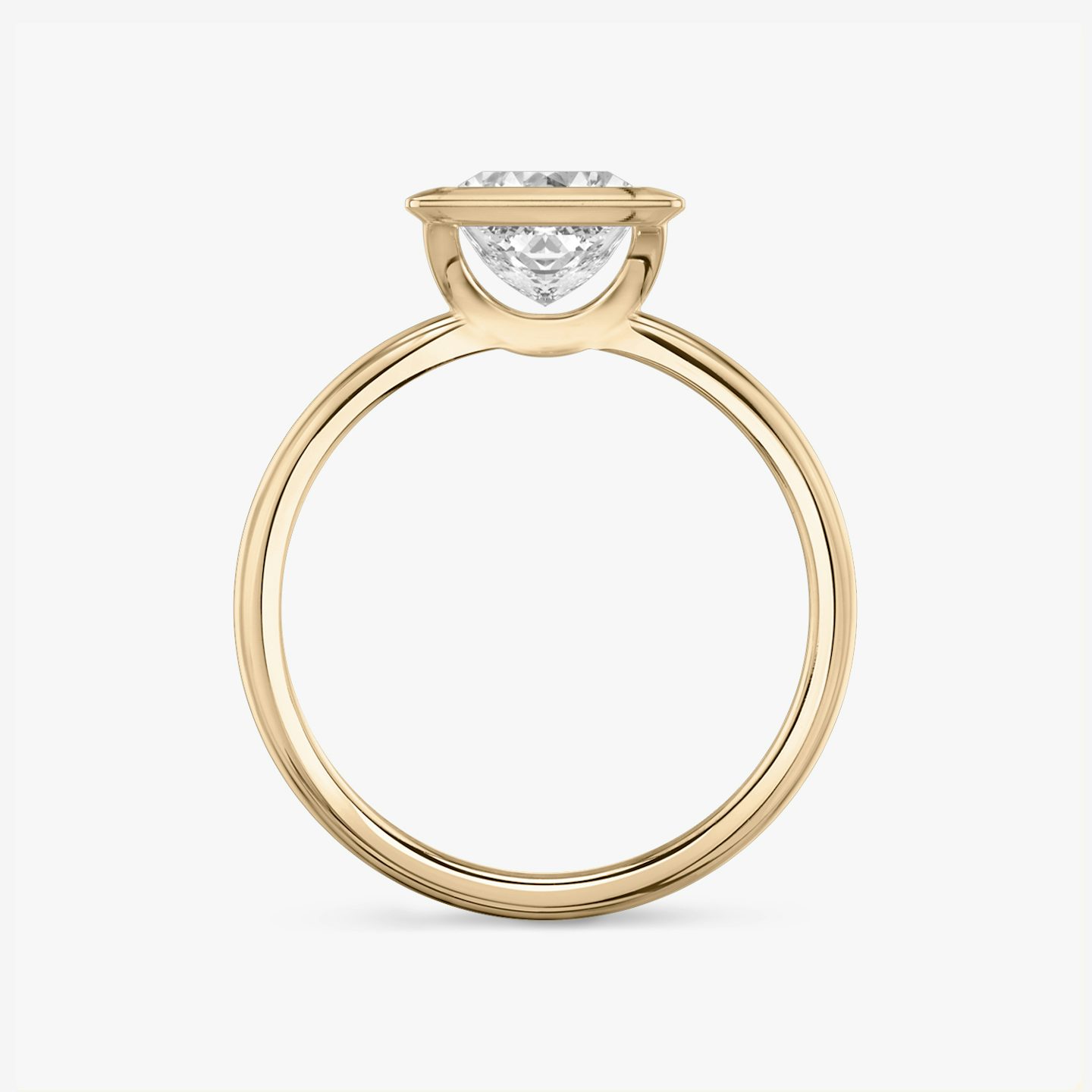 The Signature Bezel | Princess | 14k | Rose Gold | bandAccent: Plain | diamondOrientation: vertical | caratWeight: other