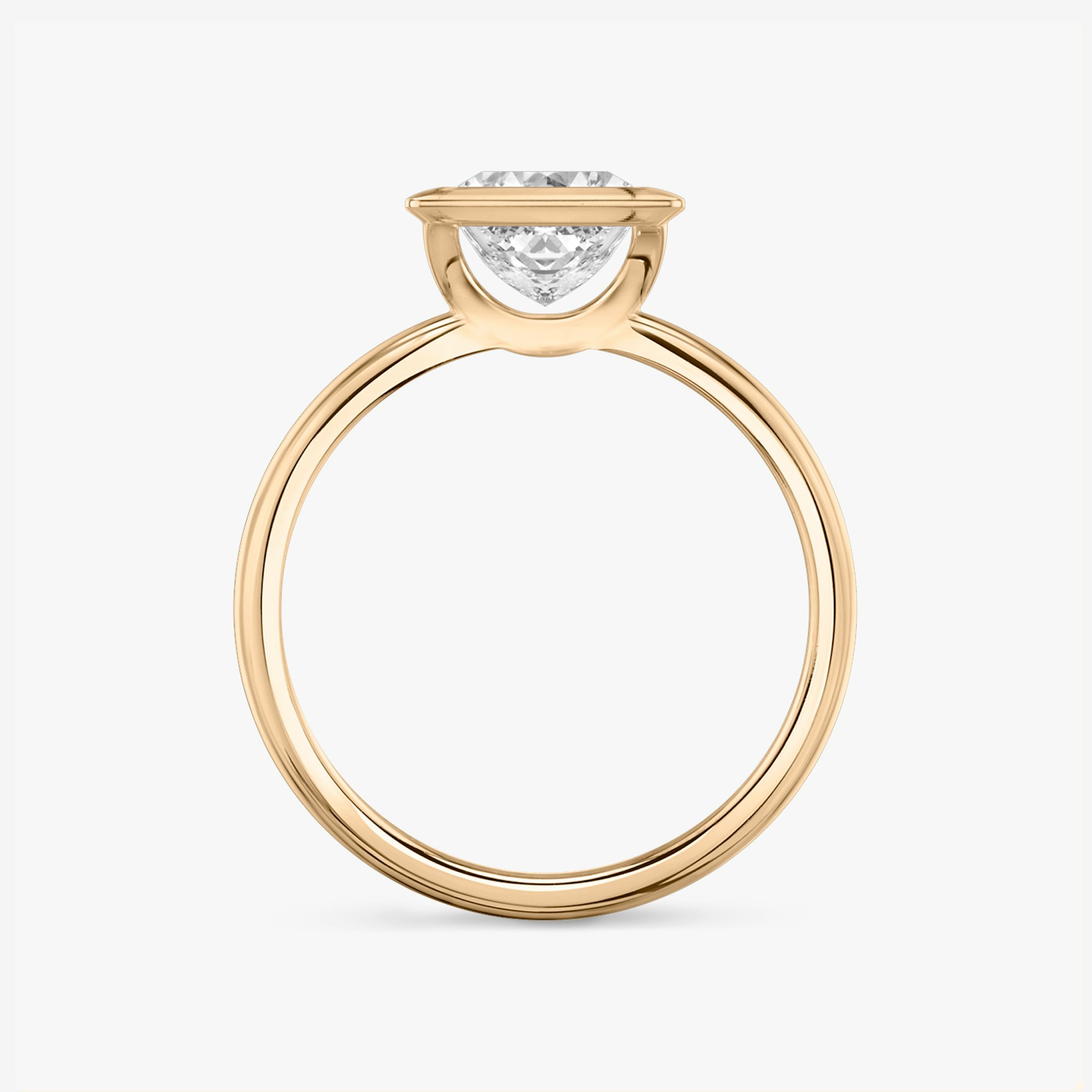 The Signature Bezel | Princess | 14k | Rose Gold | bandAccent: Plain | diamondOrientation: vertical | caratWeight: other