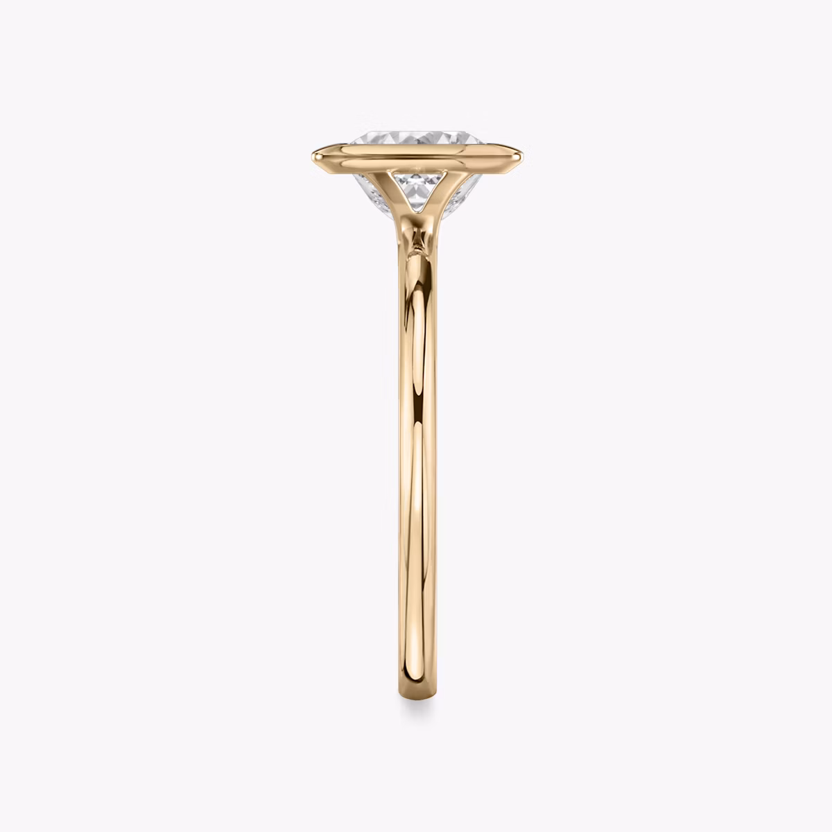 The Signature Bezel | Princess | 14k | Rose Gold | bandAccent: Plain | diamondOrientation: vertical | caratWeight: other
