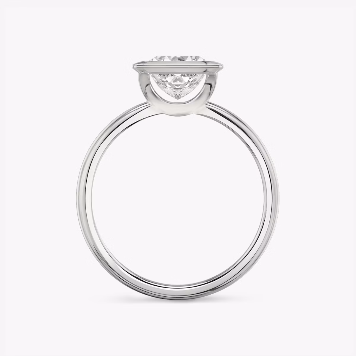 Signature Bezel | Princess | Platin | bandAccent: Ohne Pavé-Besatz | diamondOrientation: vertical | caratWeight: other