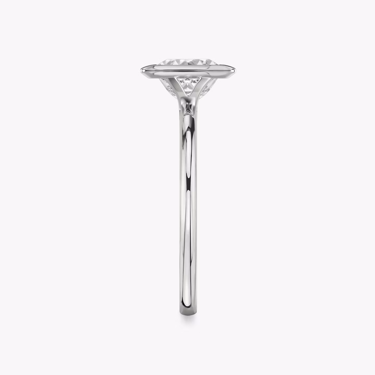 The Signature Bezel | Princess | 18k | White Gold | bandAccent: Plain | diamondOrientation: horizontal | caratWeight: other