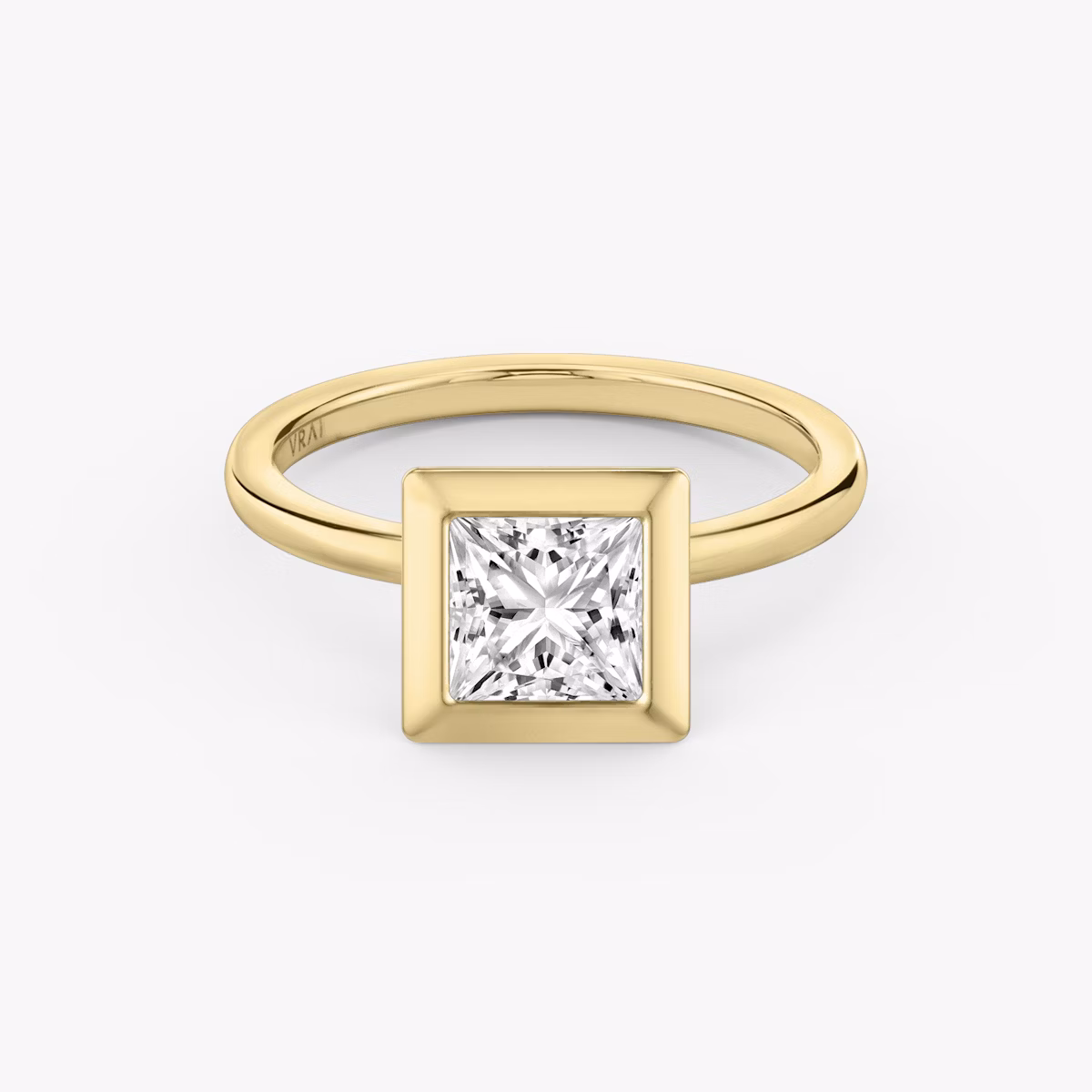 The Signature Bezel | Princess | 18k | Yellow Gold | bandAccent: Plain | diamondOrientation: vertical | caratWeight: other