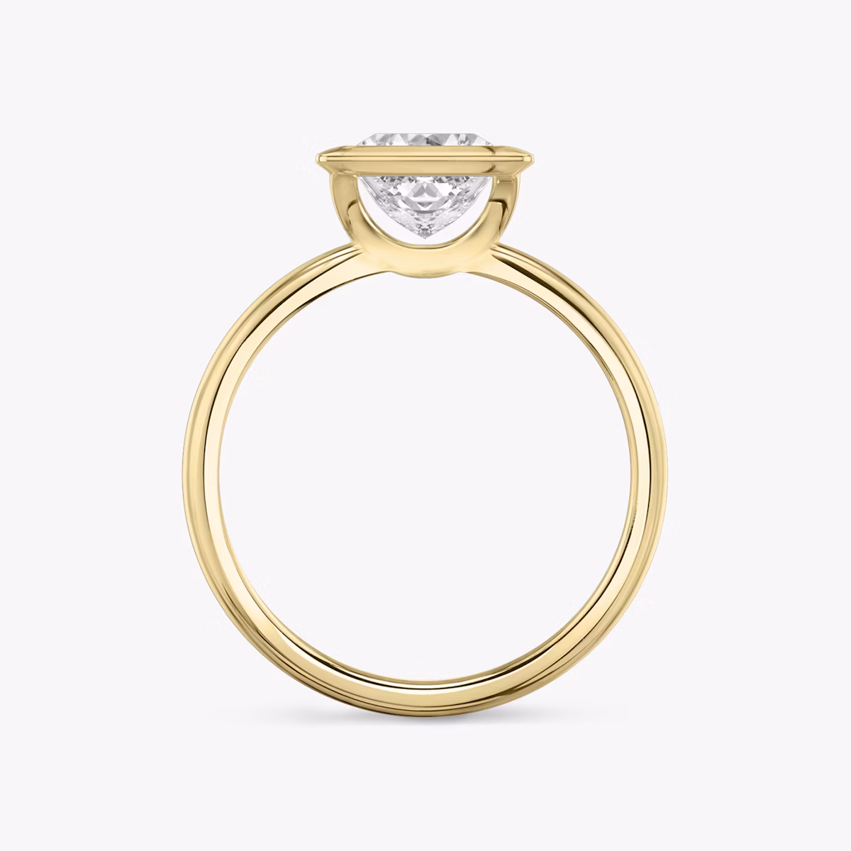 The Signature Bezel | Princess | 18k | Yellow Gold | bandAccent: Plain | diamondOrientation: vertical | caratWeight: other