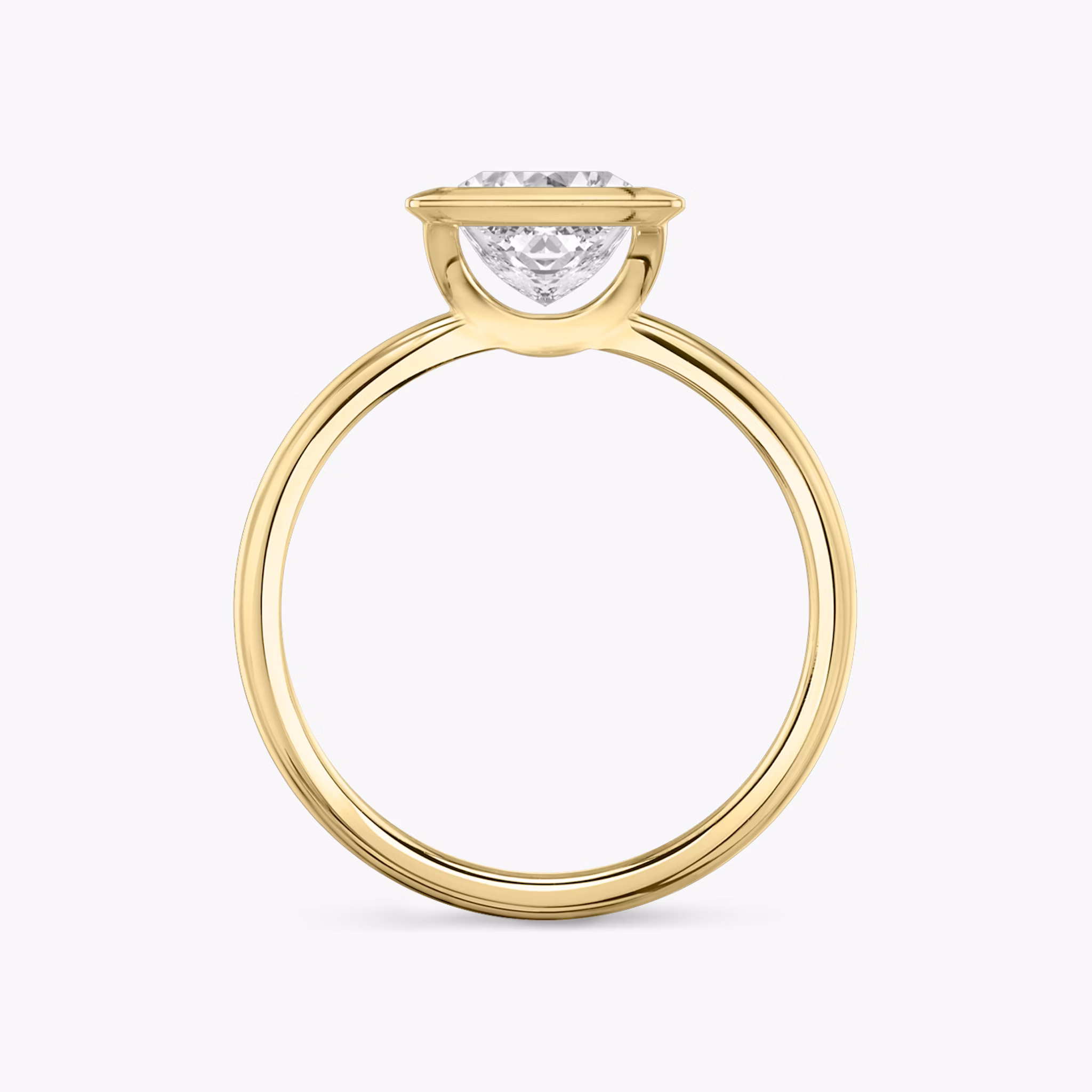 The Signature Bezel | Princess | 18k | Yellow Gold | bandAccent: Plain | diamondOrientation: horizontal | caratWeight: other