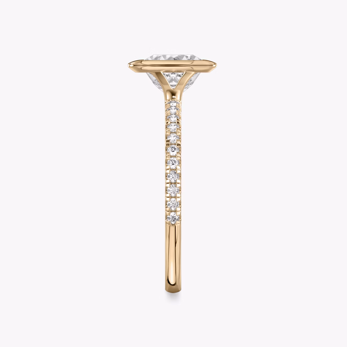 Signature Bezel | Princess | 14k | Roségold | bandAccent: Mit Pavé-Besatz | diamondOrientation: vertical | caratWeight: other