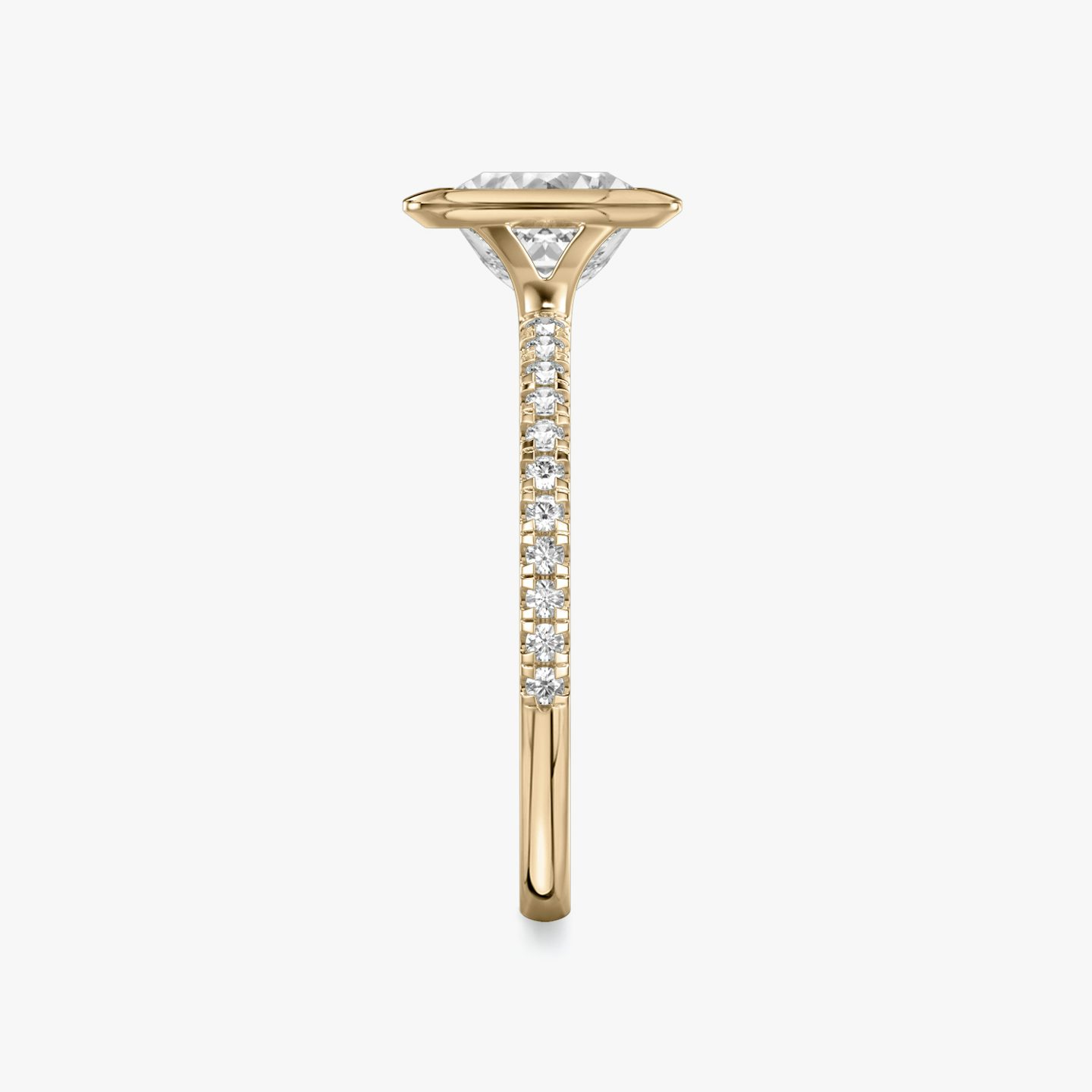 The Signature Bezel | Princess | 14k | Rose Gold | bandAccent: Pavé | diamondOrientation: horizontal | caratWeight: other